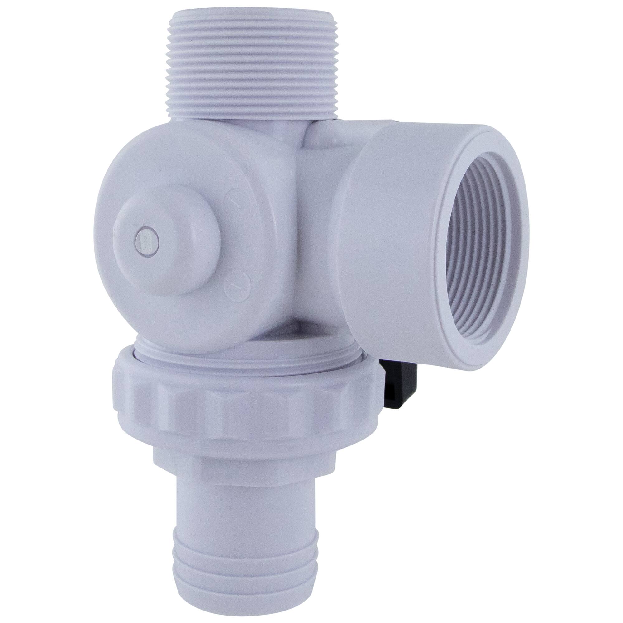Swim Central 6.25&#x22; White HydroTools Swimming Pool &#x26; Spa Standard Left Outlet 3-Way Ball Valve