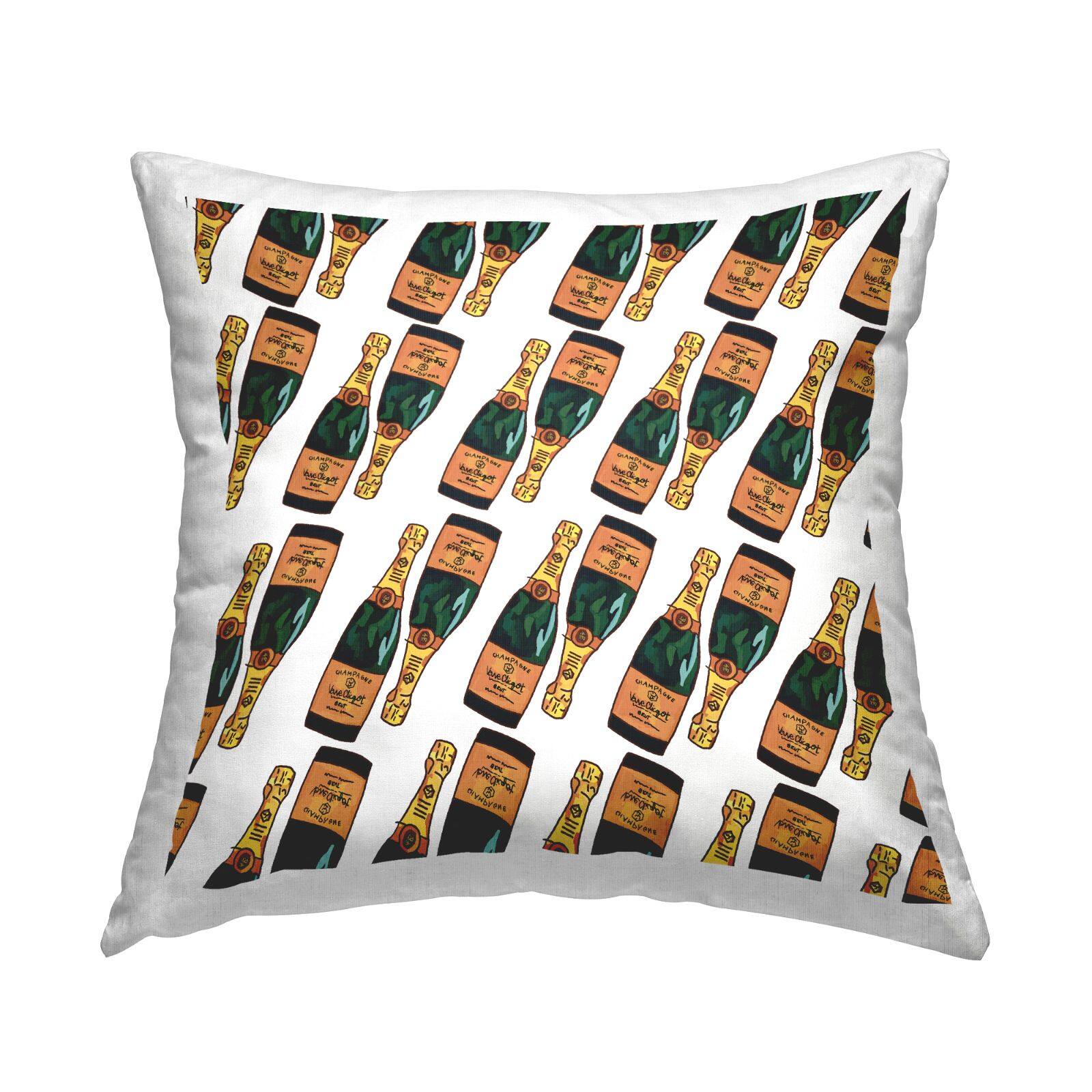 Stupell Industries Upscale Champagne Bottle Glam Pattern Throw Pillow, 18" x 18"