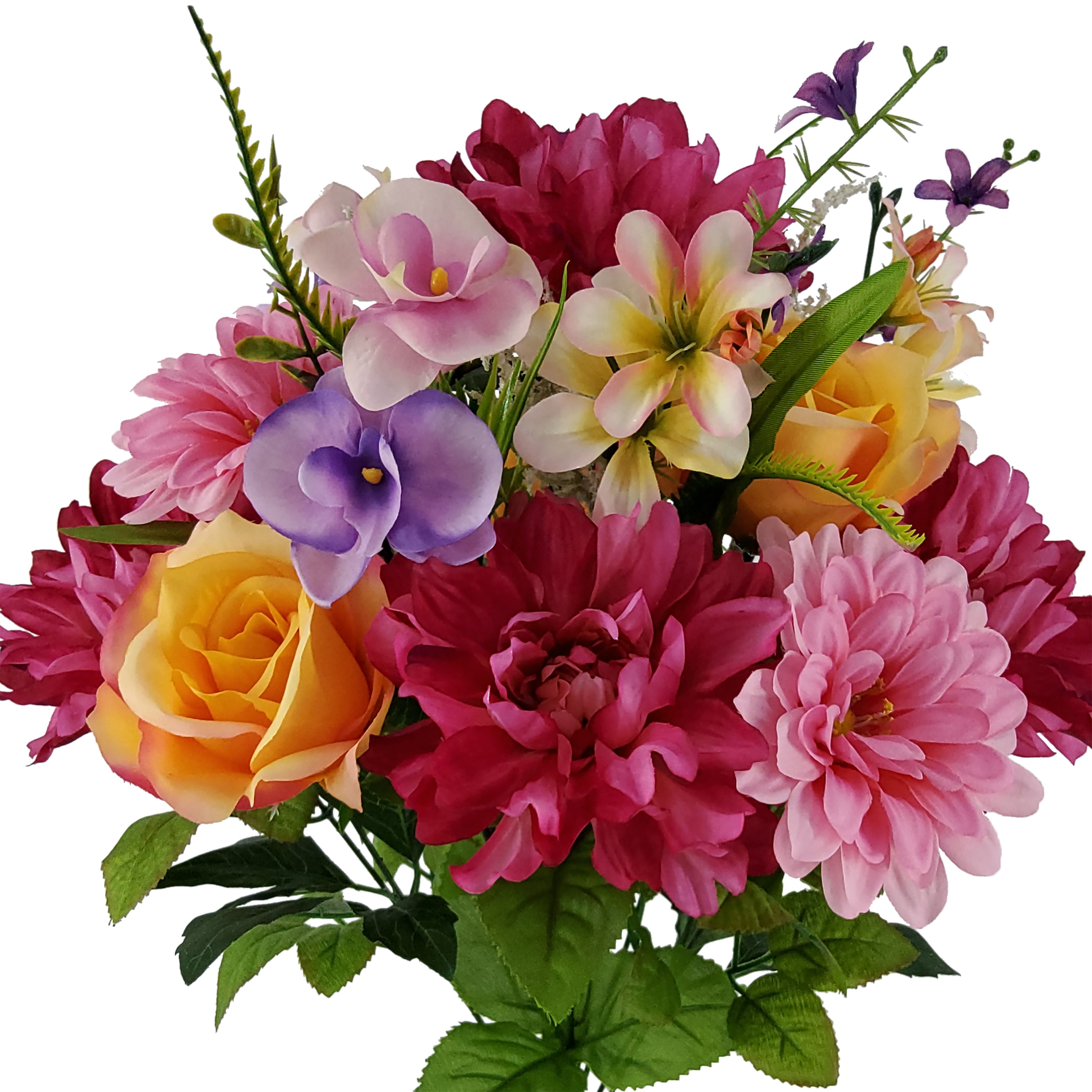 19.5" Pink & Fuchsia Dahlia & Ranunculus Mix Bush by Ashland®