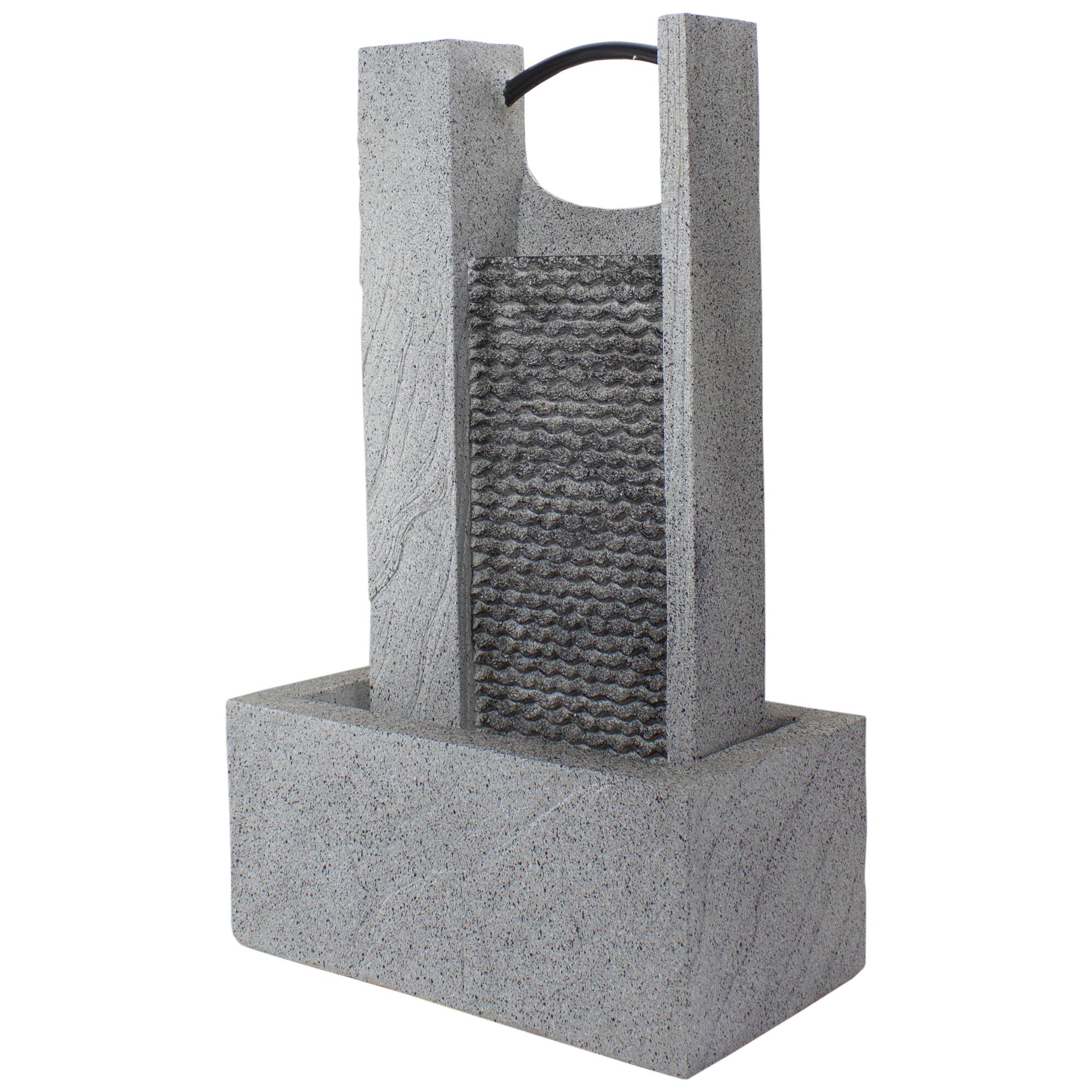 23&#x22; Gray Modern Style Rainfall Outdoor Water Fountain