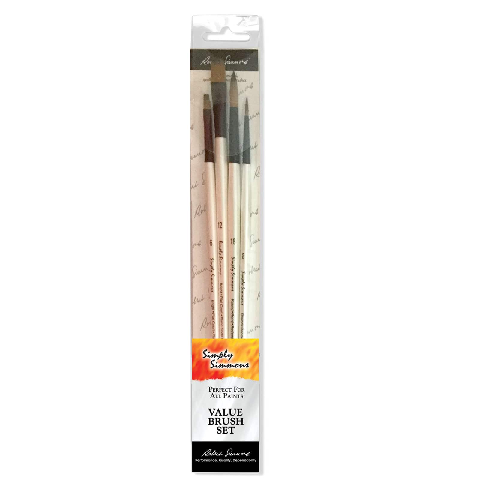 Simply Simmons Synthetic Long Handle 4 Piece Brush Set