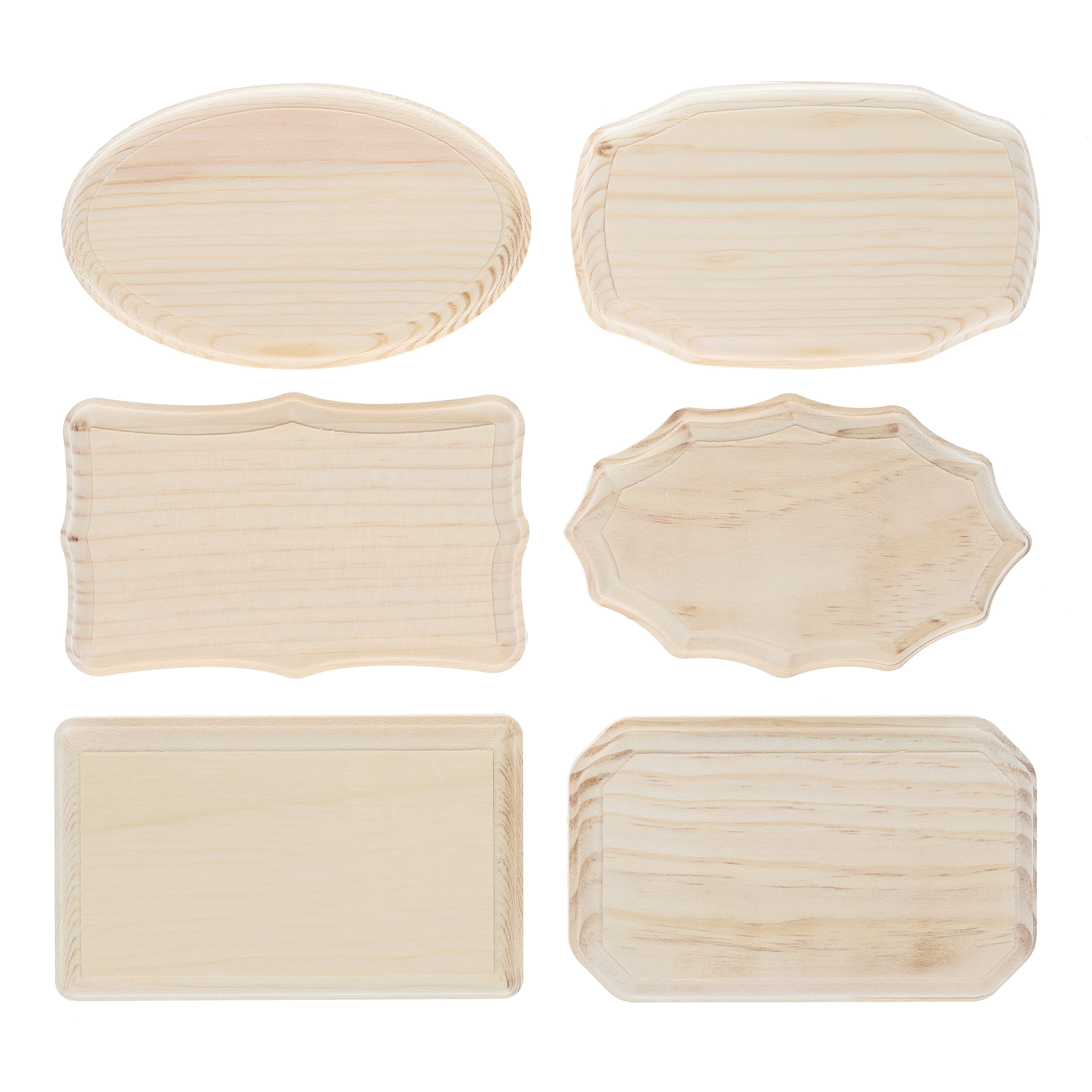 Good Wood by Leisure Arts 3&#x22; x 5&#x22; Mixed Wood Plaques, 72ct.
