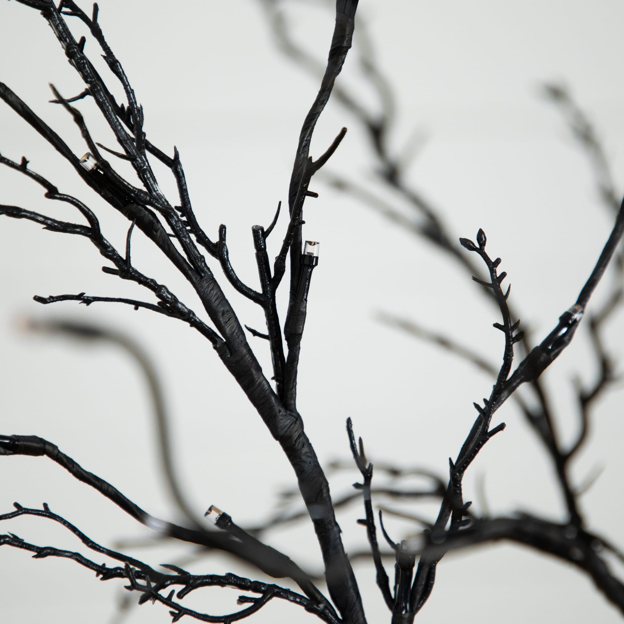 5ft. Orange &#x26; Purple LED Pre-Lit Halloween Deluxe Black Twig Artificial Fall Tree