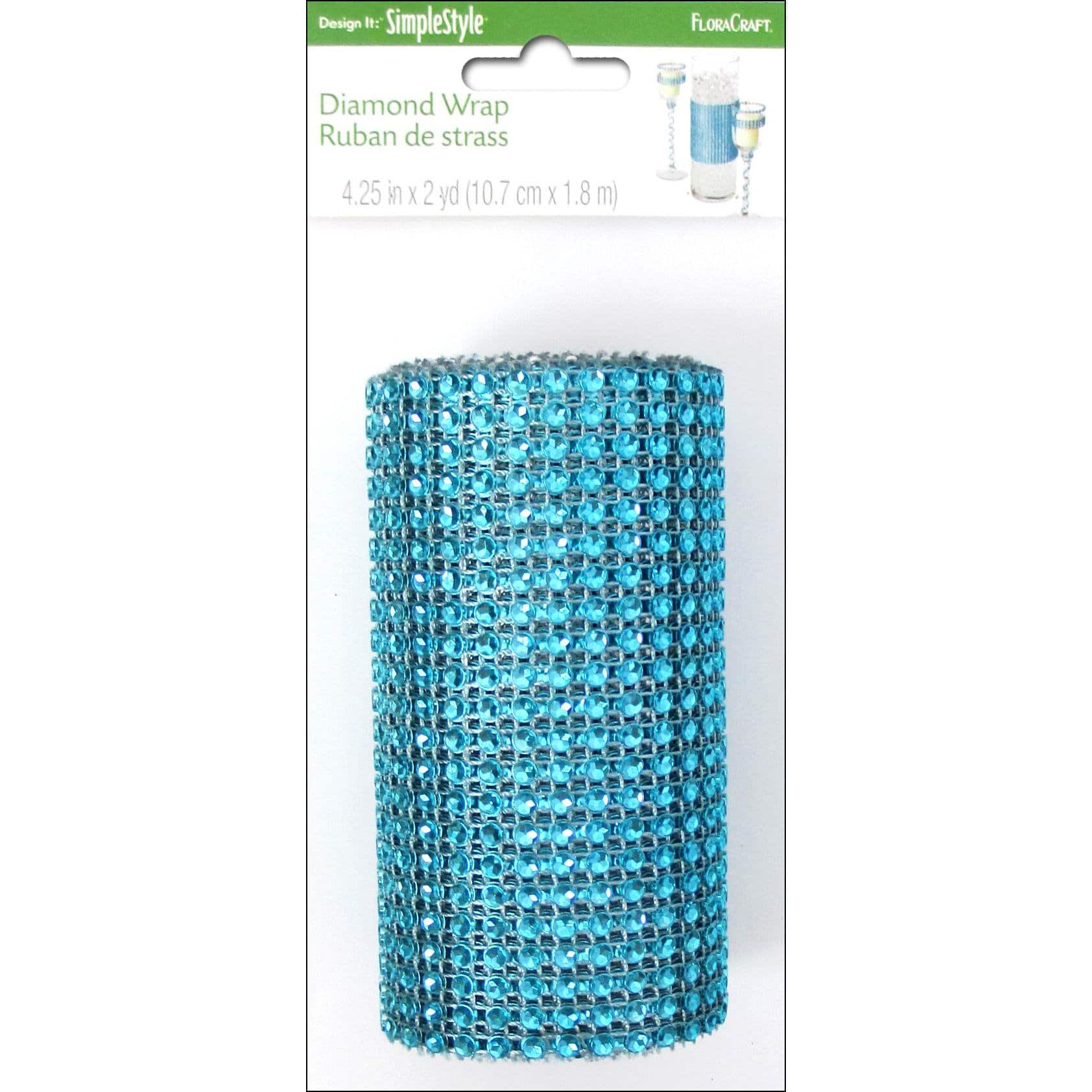 FloraCraft&#xAE; Turquoise Ribbon Diamond Wrap, 4.25&#x22; x 6ft.