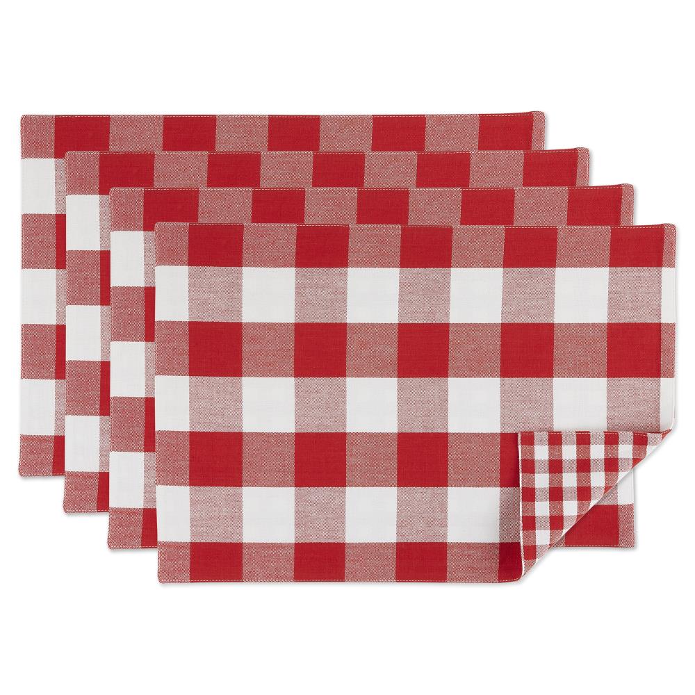 DII® Reversible Gingham & Buffalo Check Placemat Set, 4ct.