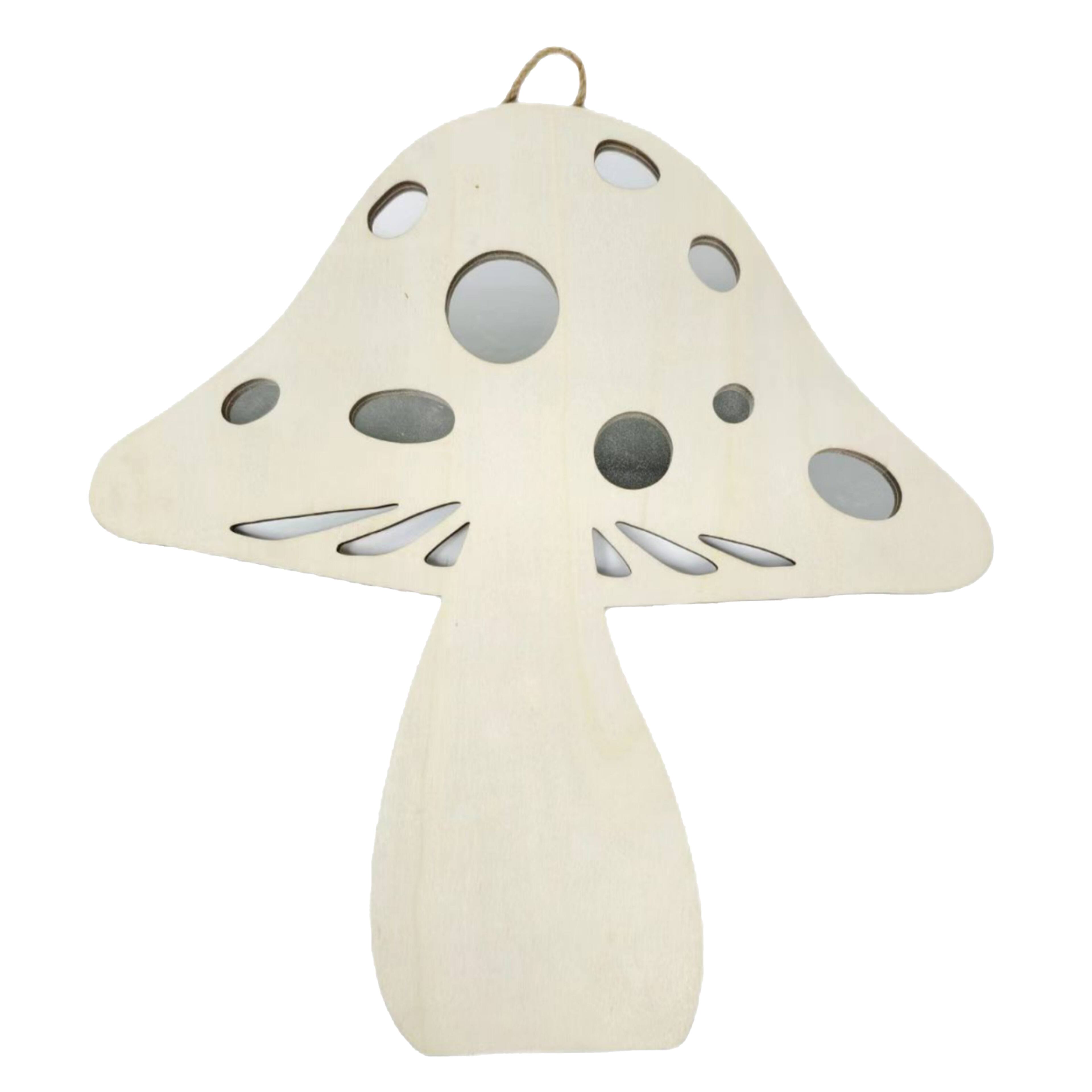 14" Mushroom Plaque DIY Wood & Mirror Décor by Make Market®