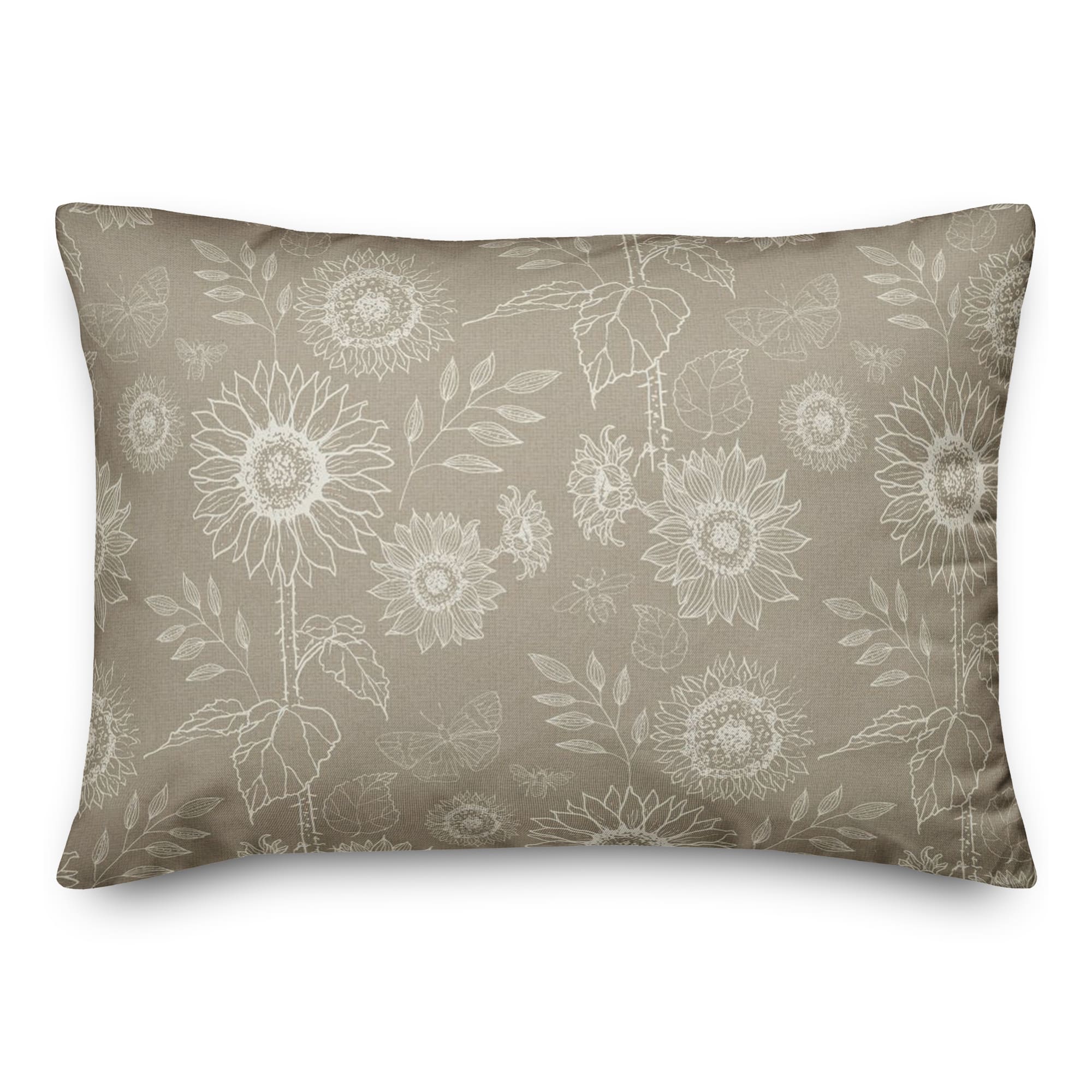 Sunflower Icons Throw Pillow