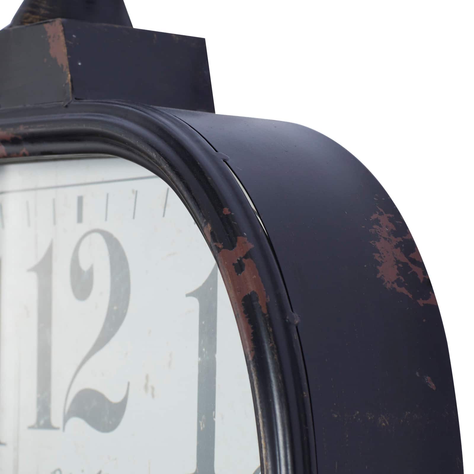 26&#x22; Black Metal Vintage Wall Clock