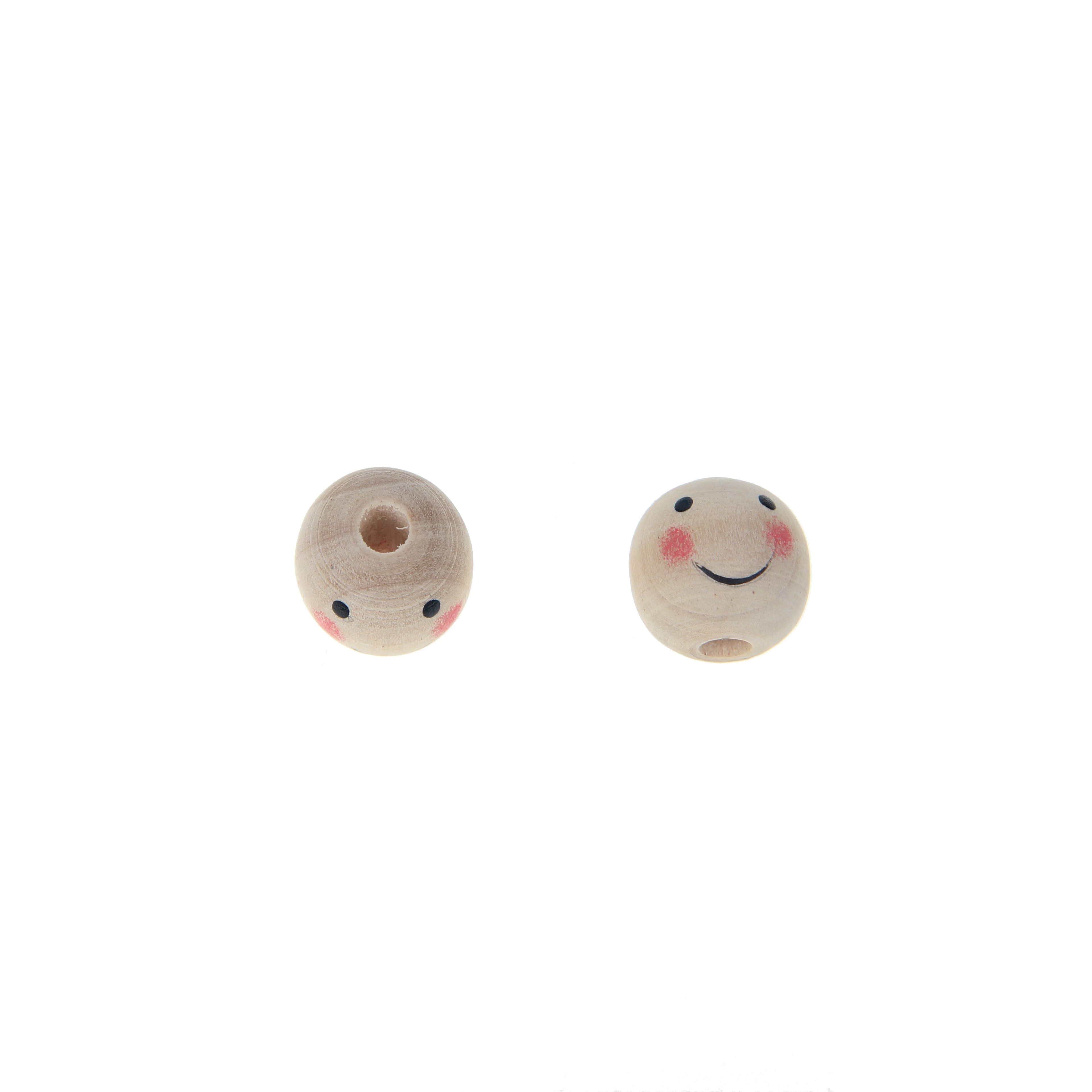 Wood Face Beads, 20ct. by Creatology™