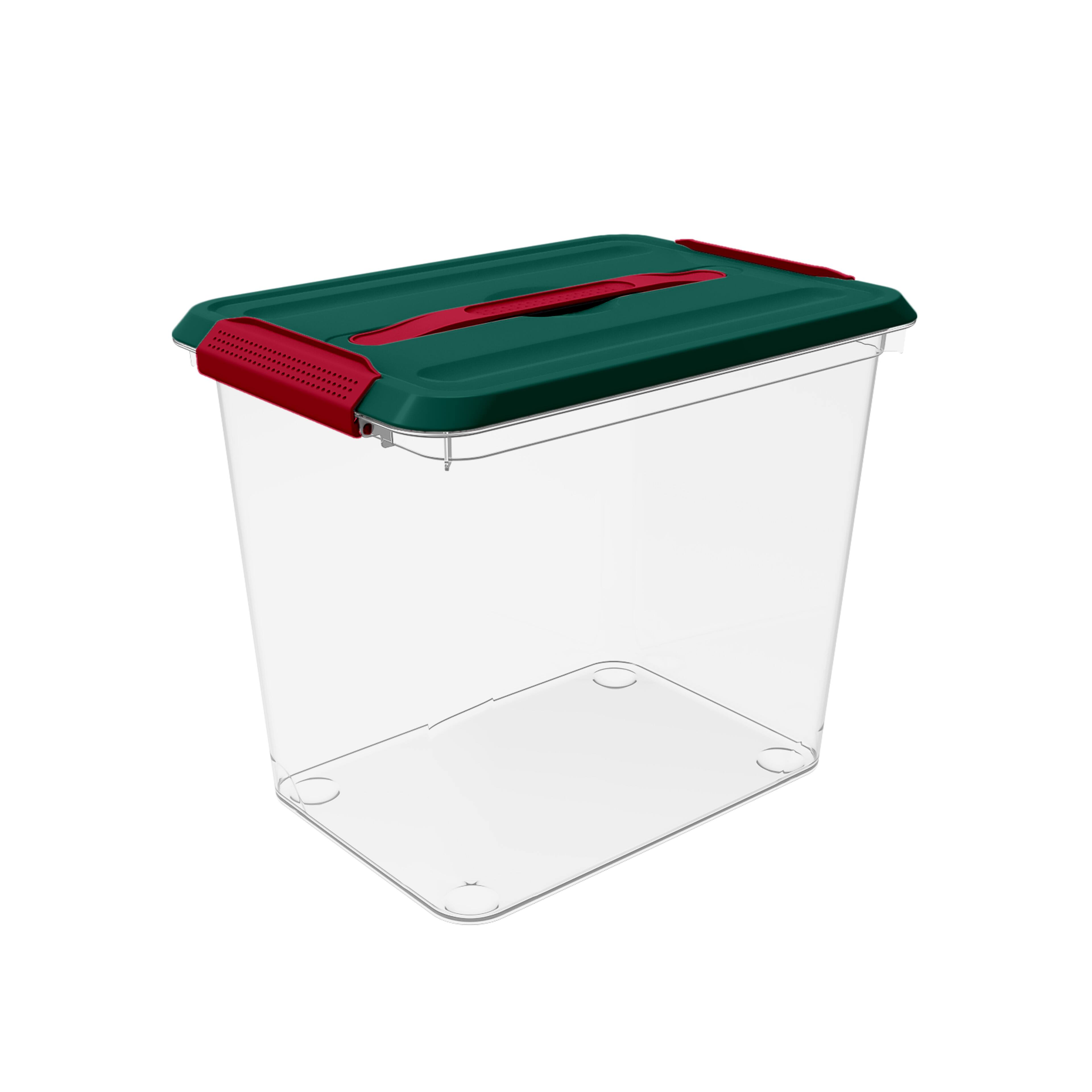 16&#x22; x 11.25&#x22; x 13.5&#x22; Latching Plastic Storage Tote with Handle by Simply Tidy&#xAE;