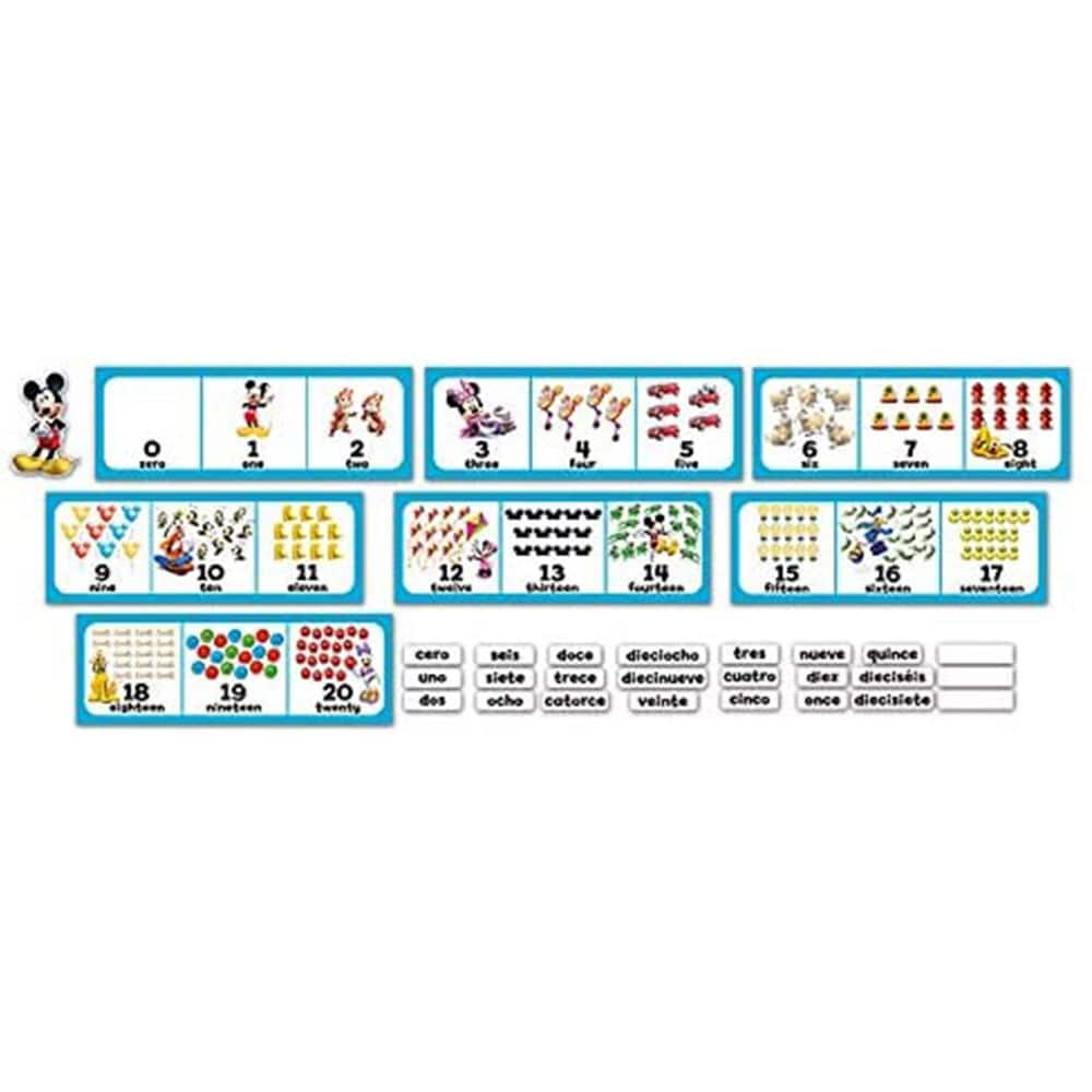 eureka mickey mouse english to spanish number line bulletin board set michaels