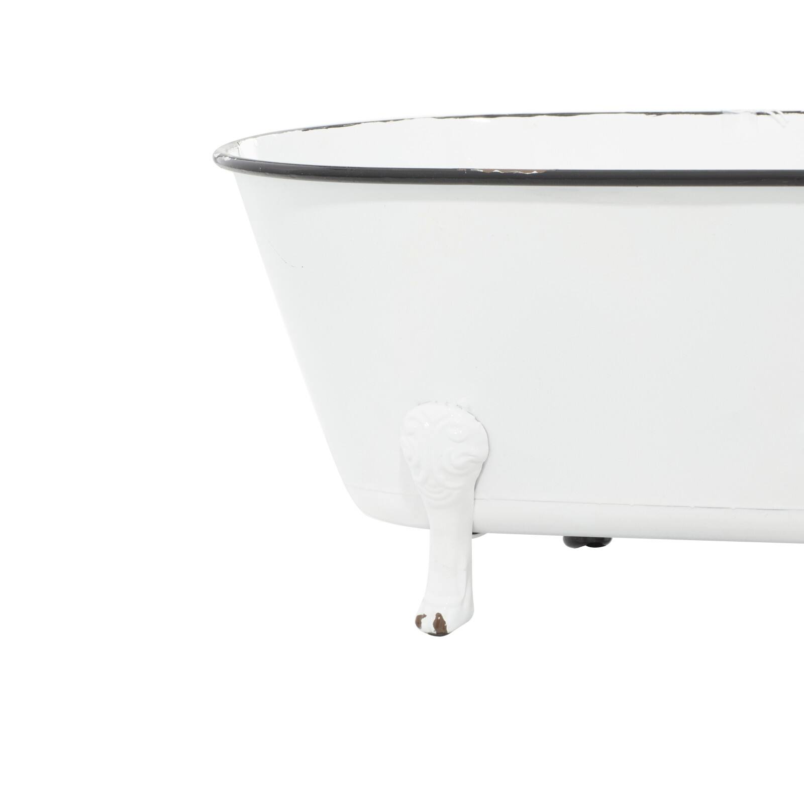 20&#x22; White Metal Farmhouse Planter