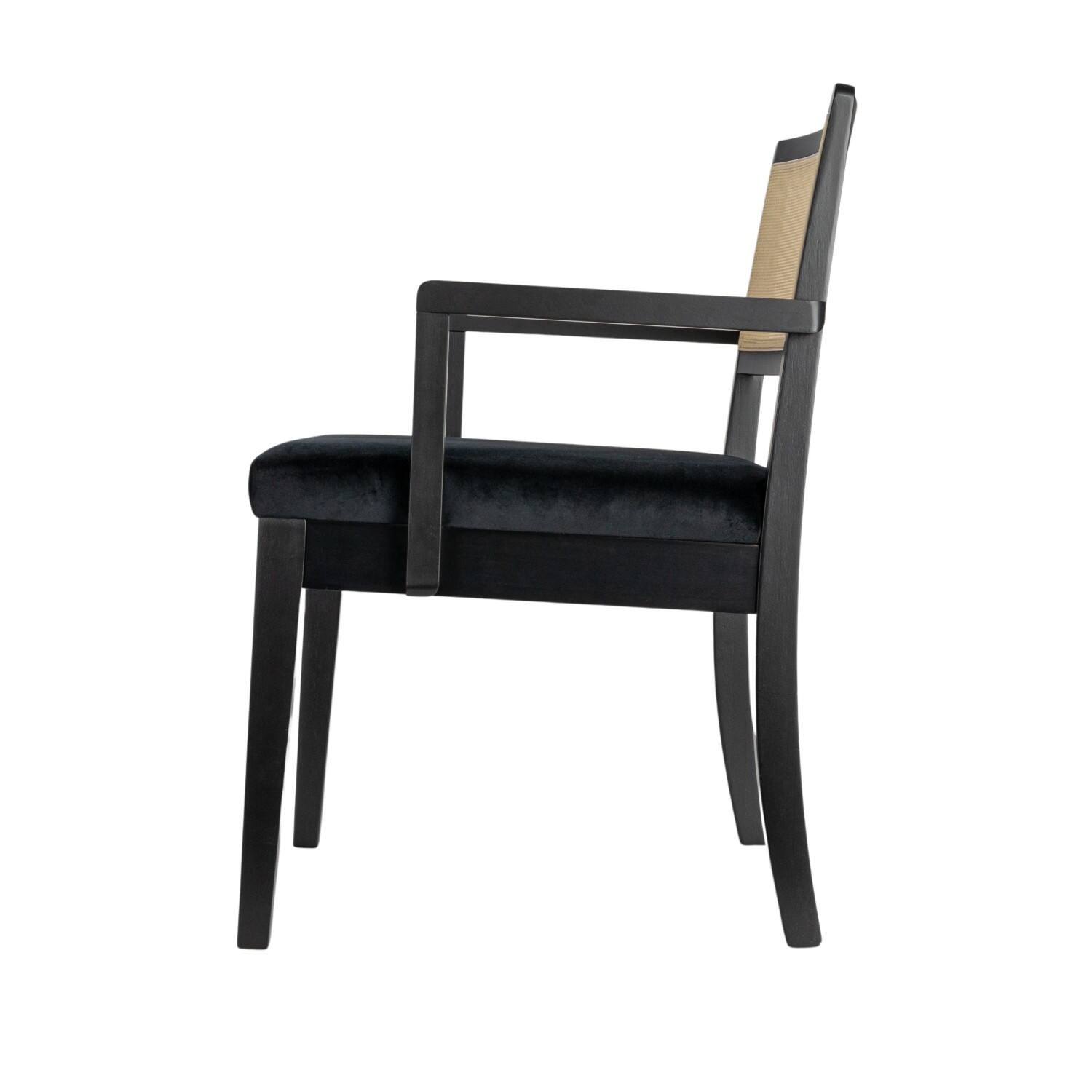 Hello Honey® Crawford Mid-Century Modern Black Solid Wood Arm Chair