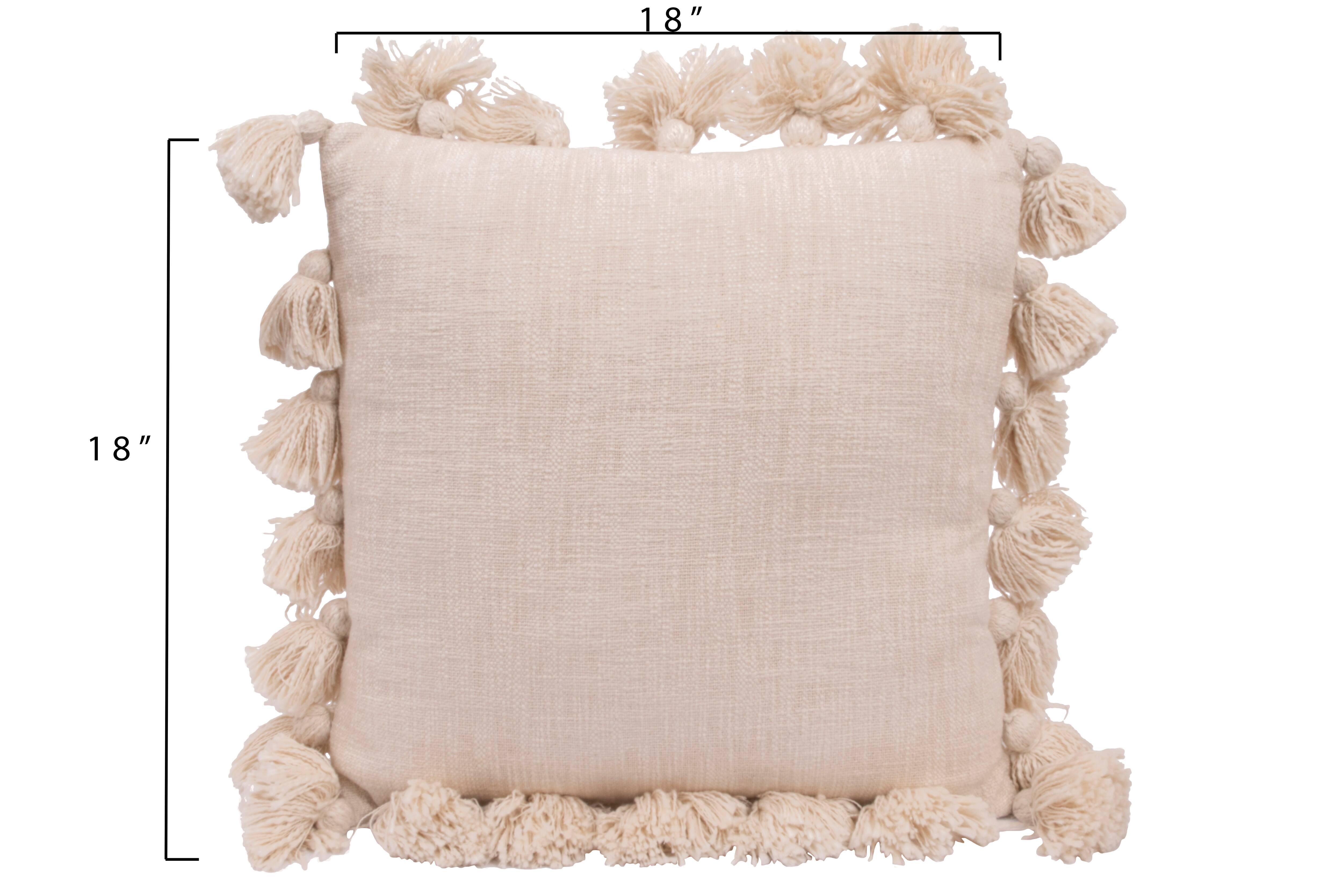 Hello Honey&#xAE; Woven Cotton Slub Pillow with Tassels