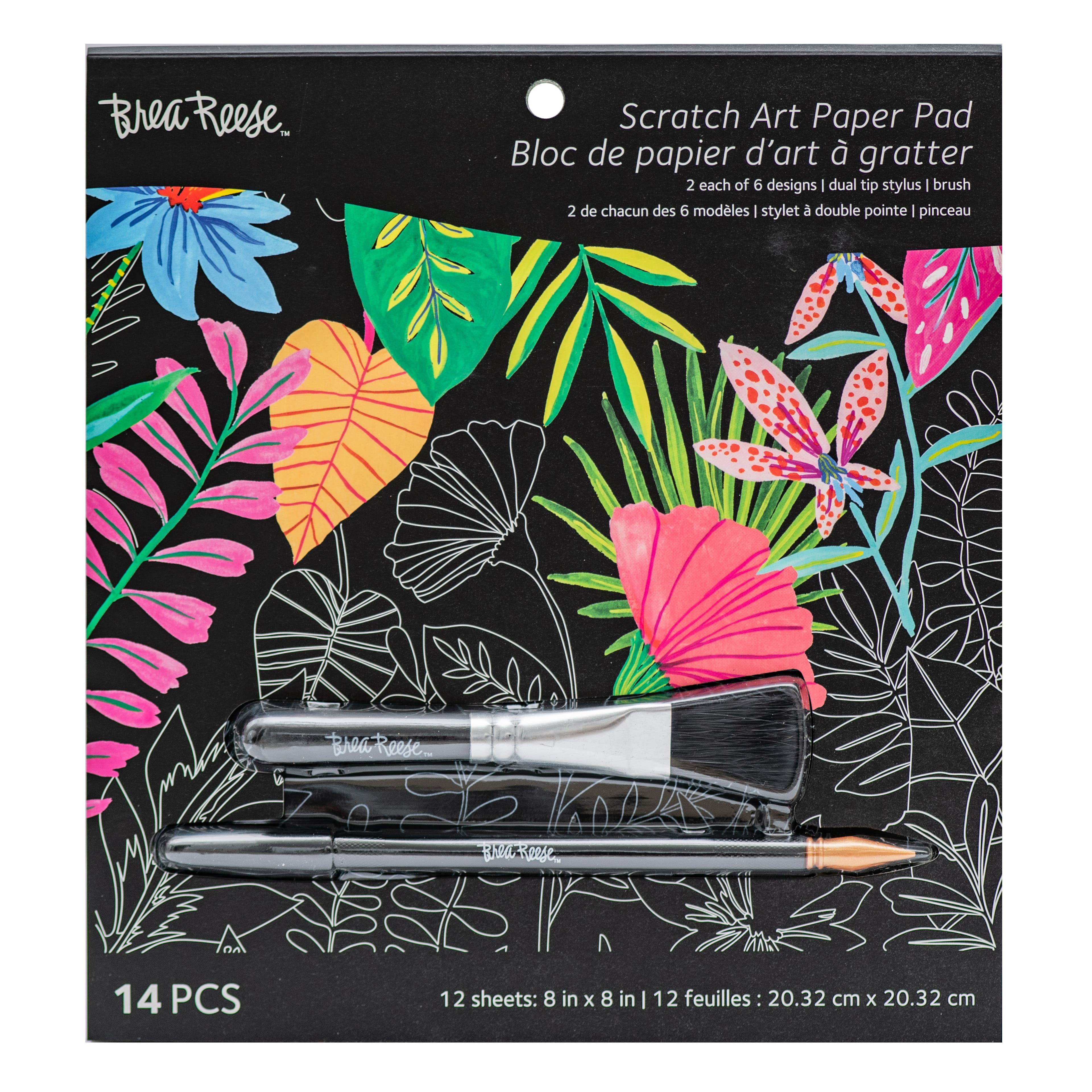 Brea Reese™ Floral Scratch Art Paper Pad