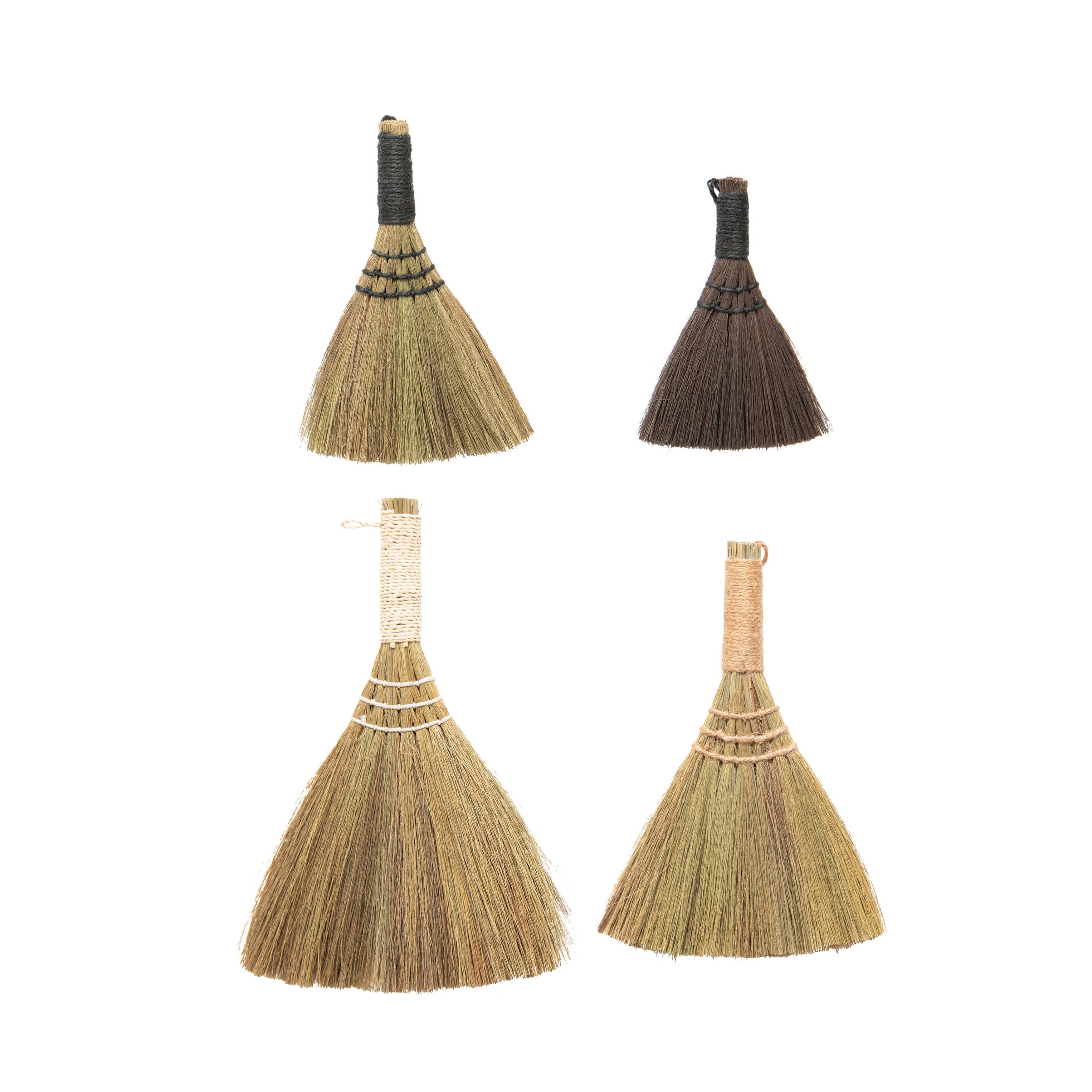 Hello Honey® Whisk Brooms with Neutral Color Yarn Wrapped Handles Set ...