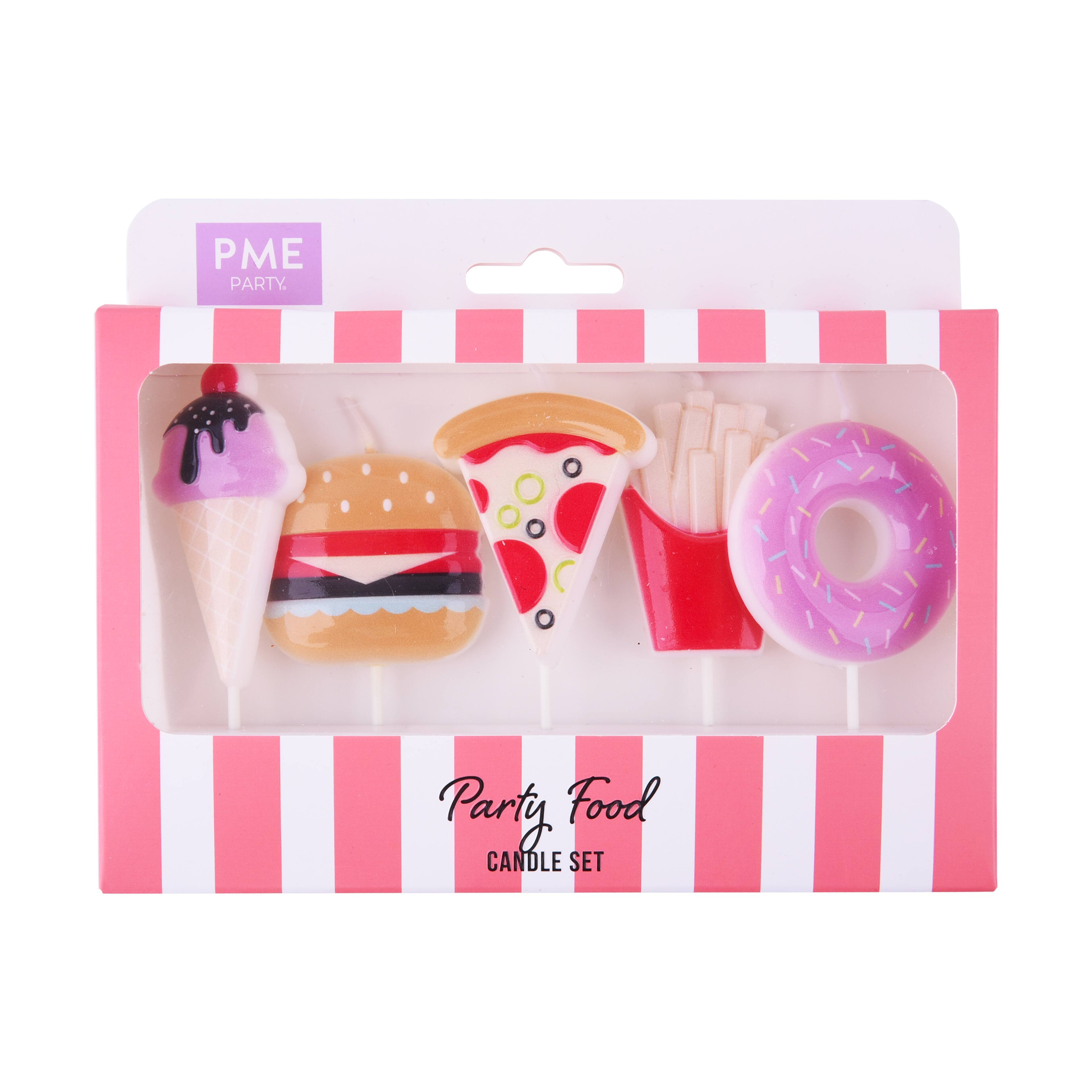Ensemble de bougies d&#x27;anniversaire &#xE0; th&#xE8;me d&#x2019;aliments pour f&#xEA;te PME Party
