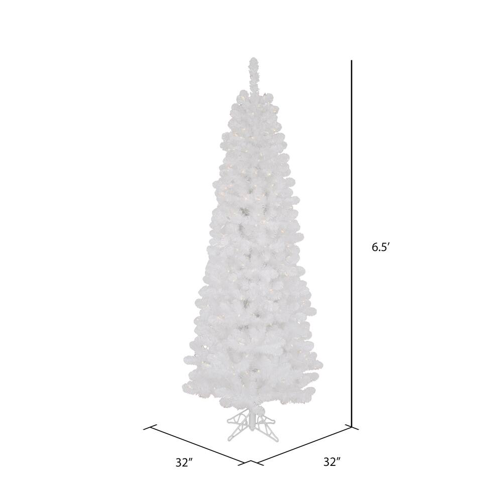 6.5ft. Pre-Lit Sparkle White Spruce Artificial Christmas Tree, Clear Dura-Lit Lights