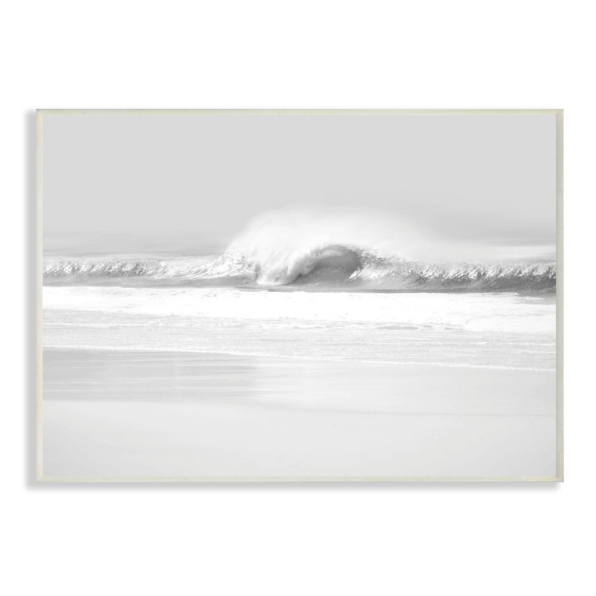 Stupell Industries Waves Crashing on Beach Black & White Wall Art