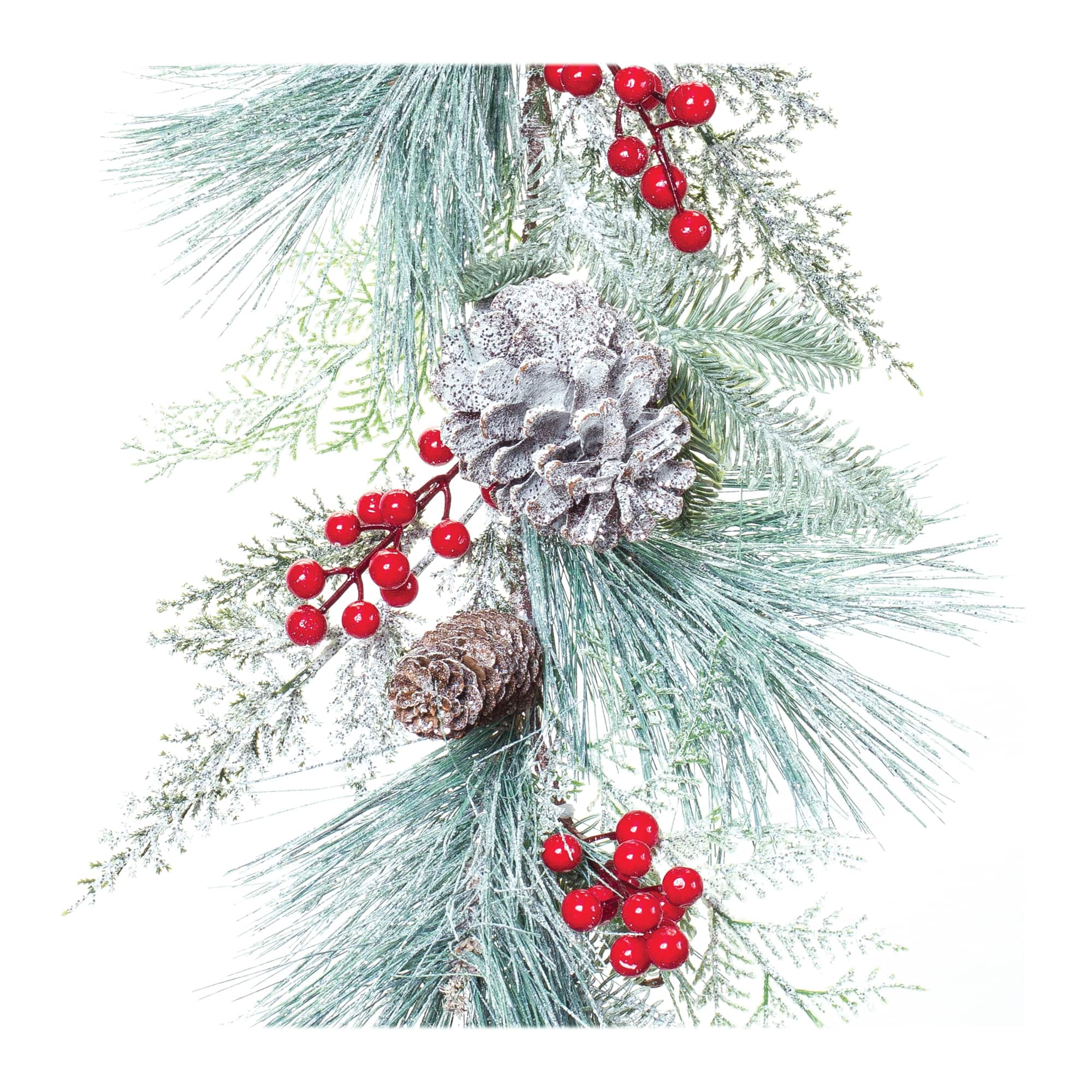 6ft. Christmas Berries Frosted Pinecone Garland