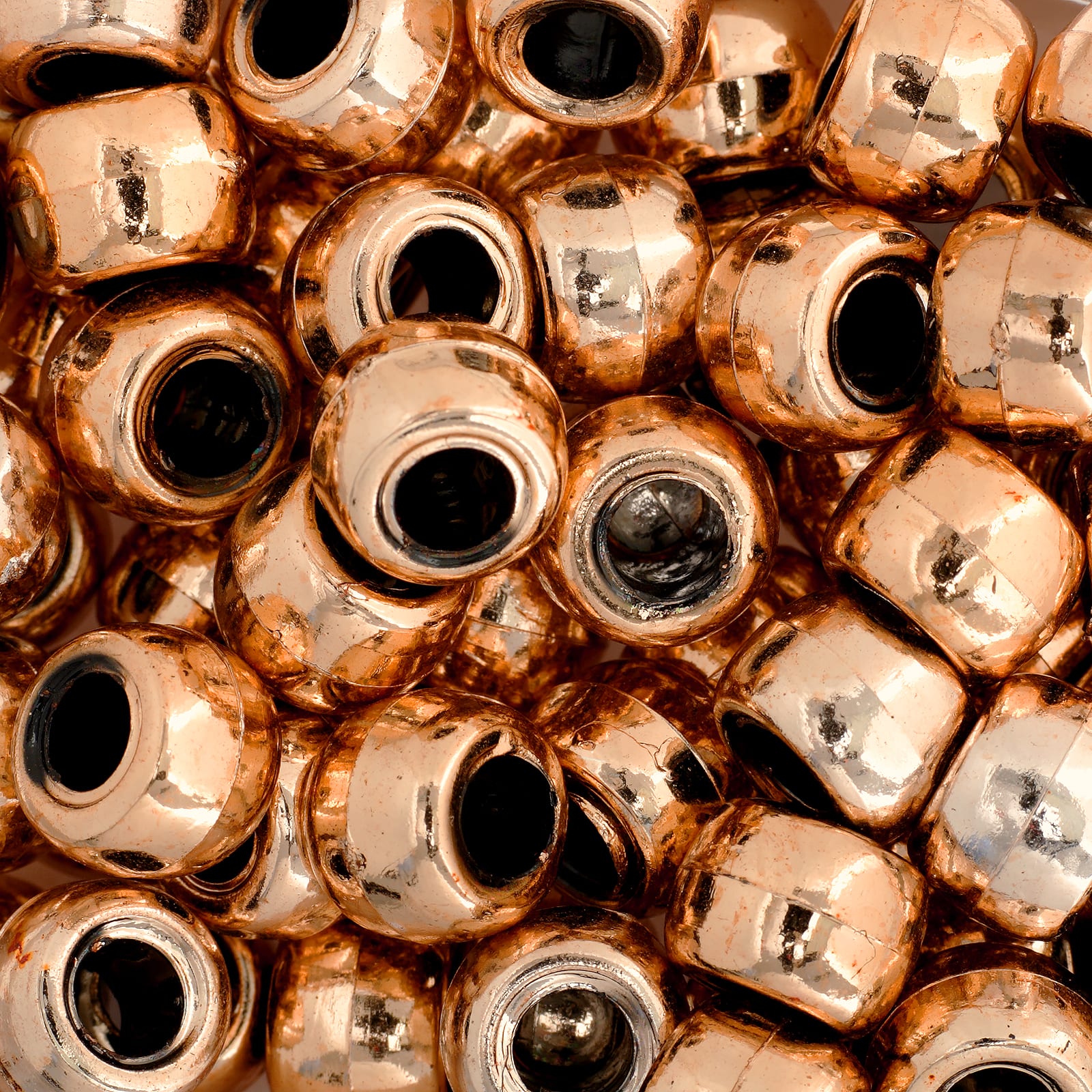 John Bead 9mm Metalized Opaque Pony Beads, 1,000ct.