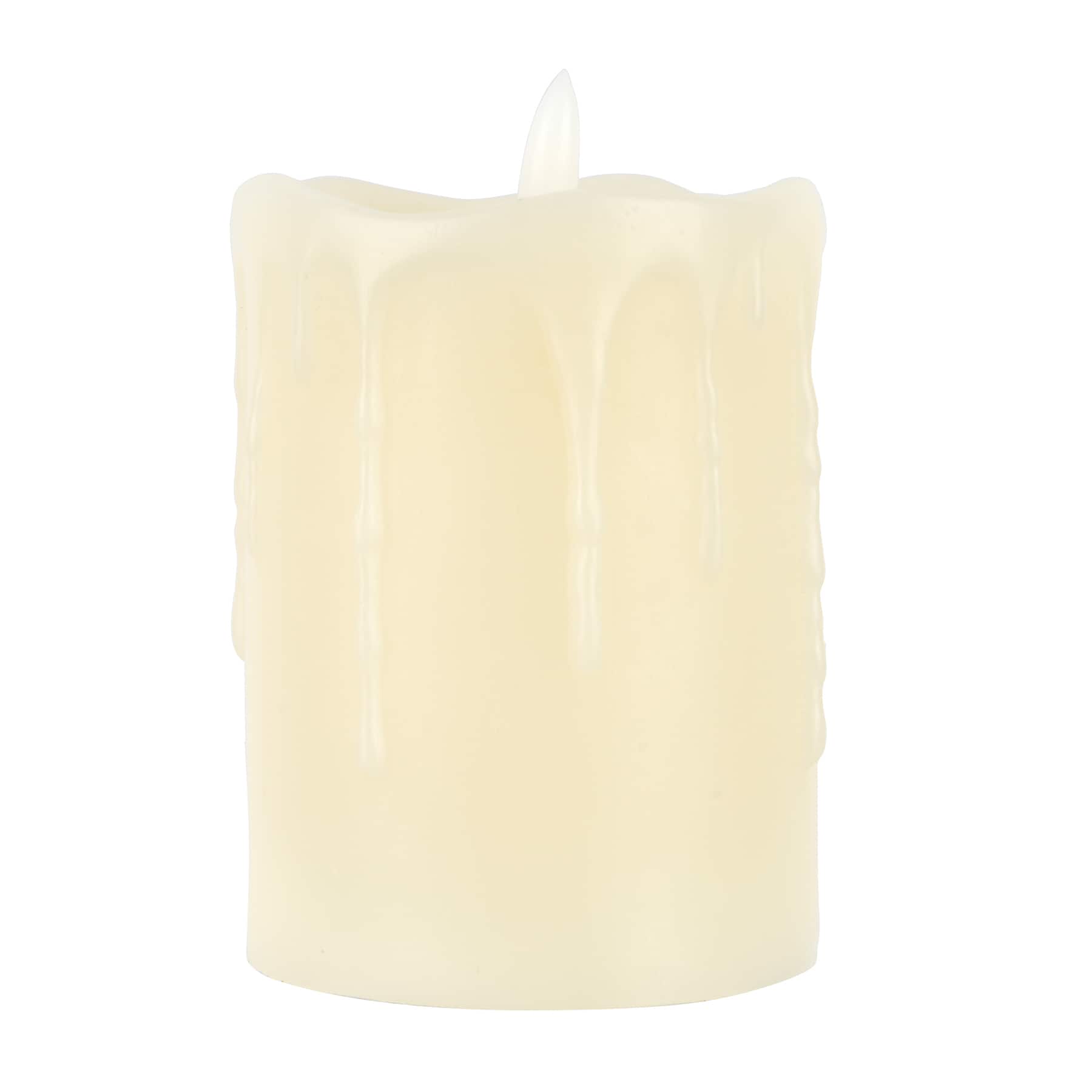 3&#x22; x 4&#x22; Cream Drip LED Pillar Candle by Ashland&#xAE;