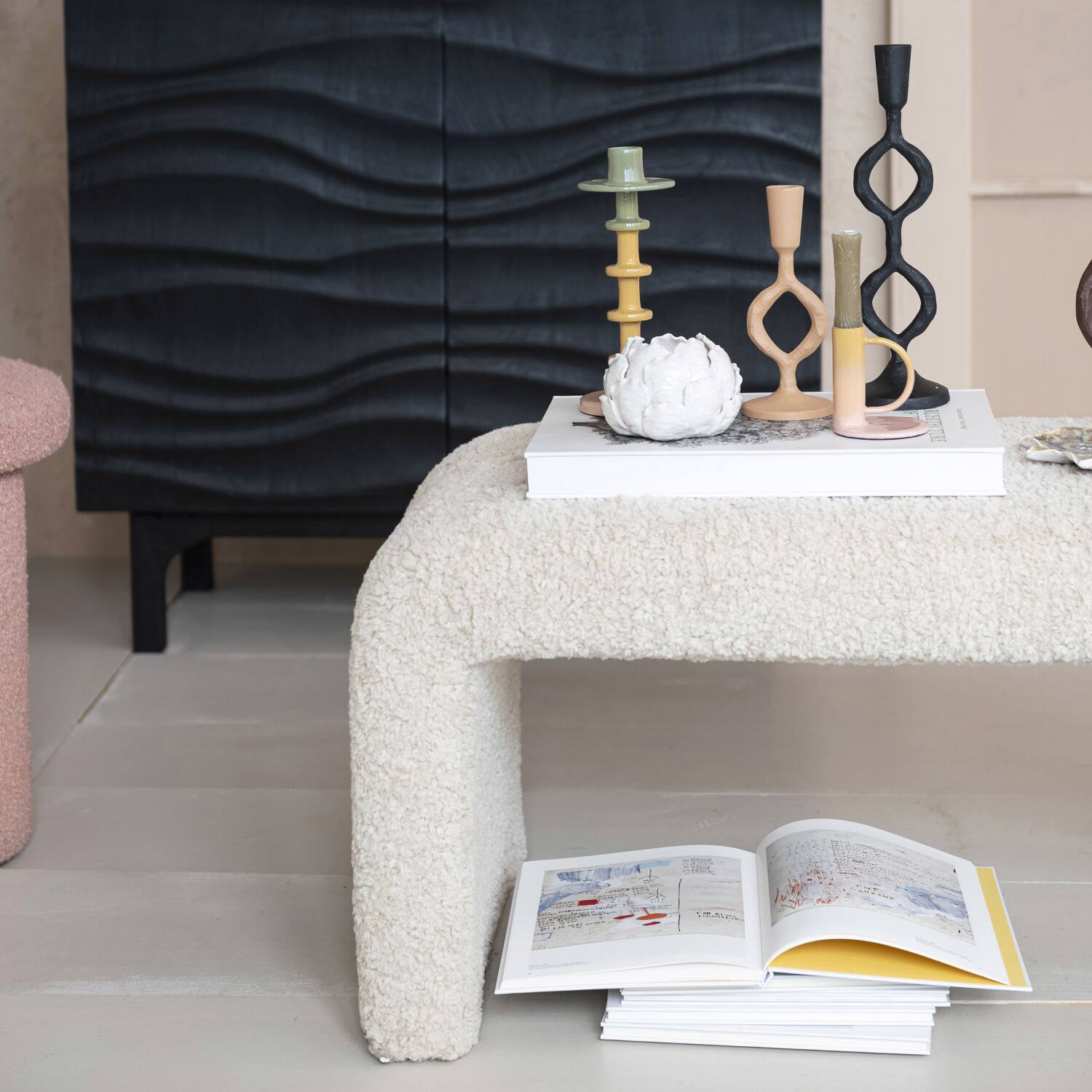 Hello Honey® Black Decorative Cast Metal Taper Candle Holder