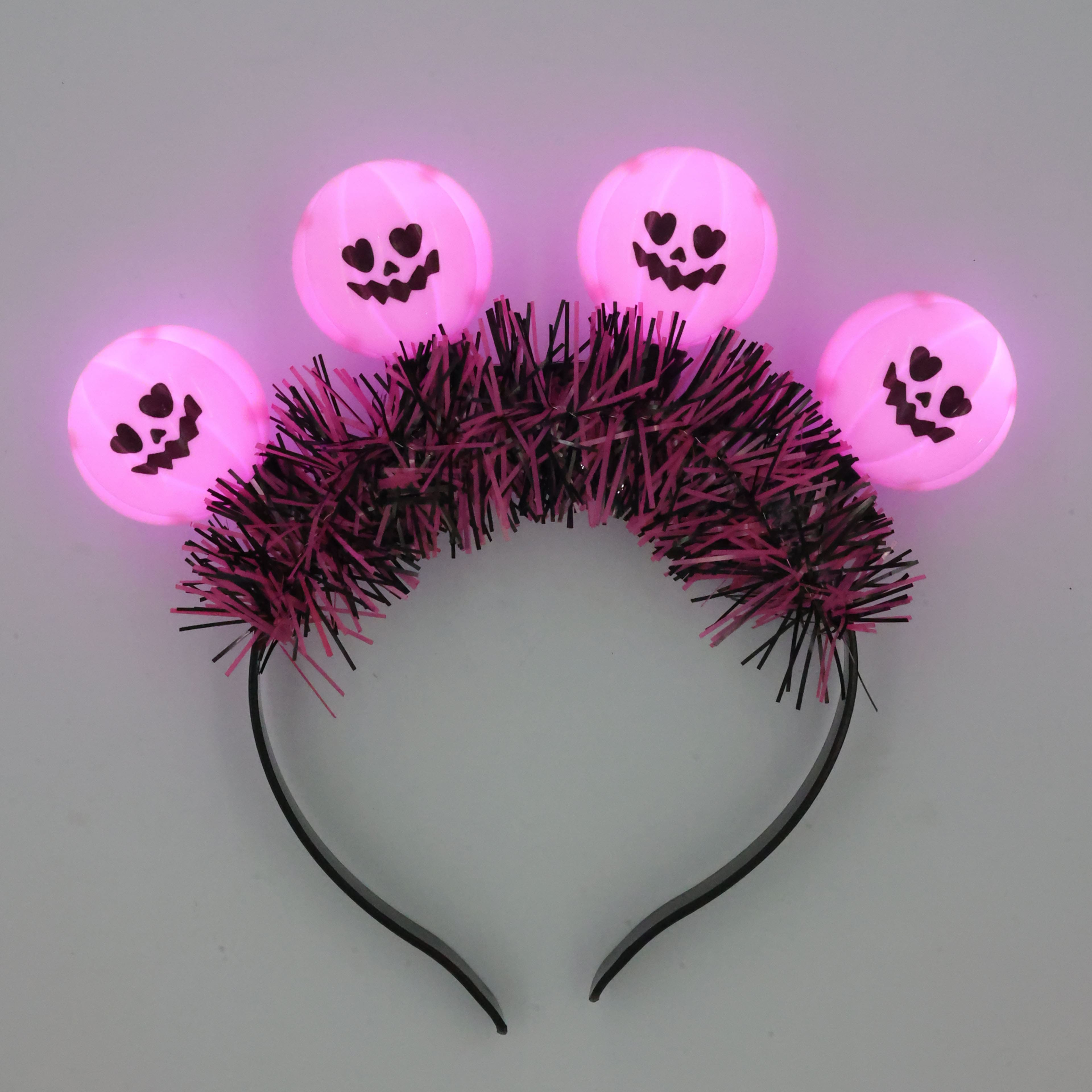 Pink Jack-o&#x27;-Lanterns Light-Up Headband by Celebrate It&#x2122;