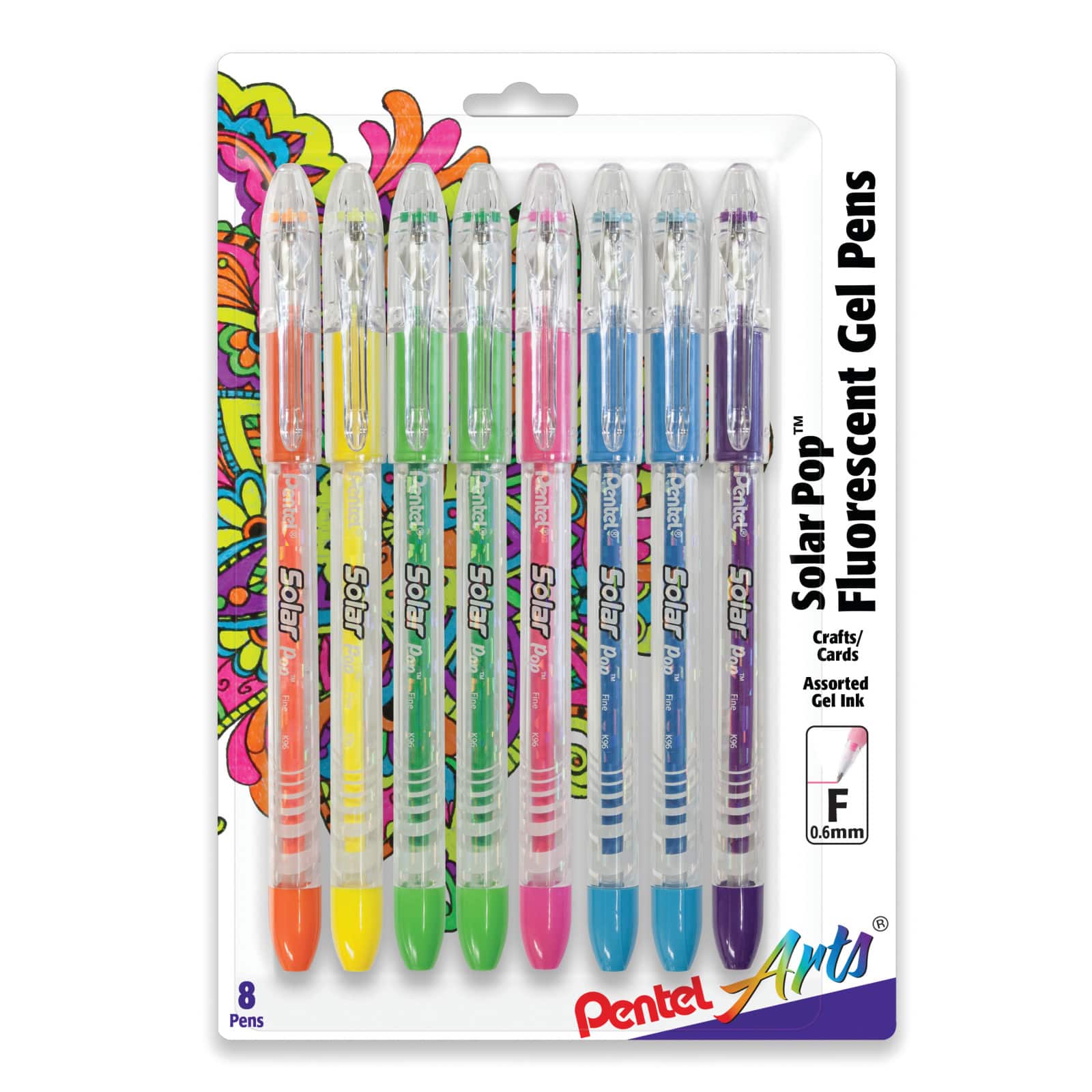 Pentel® Solar Pop™ 0.6mm Neon Gel Pen 8 Set