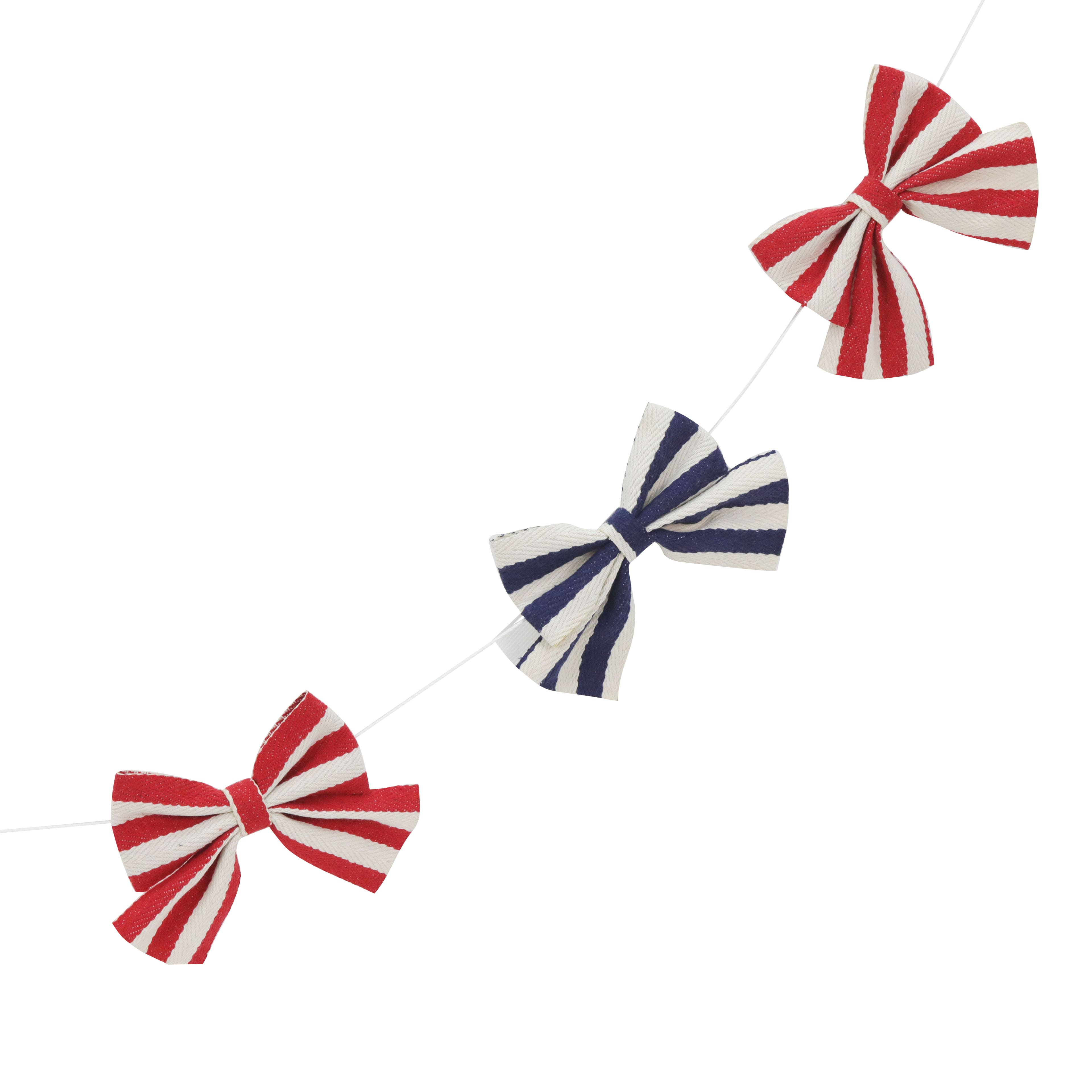 6ft. Patriotic Red, White &#x26; Blue Bow Garland by Celebrate It&#x2122;