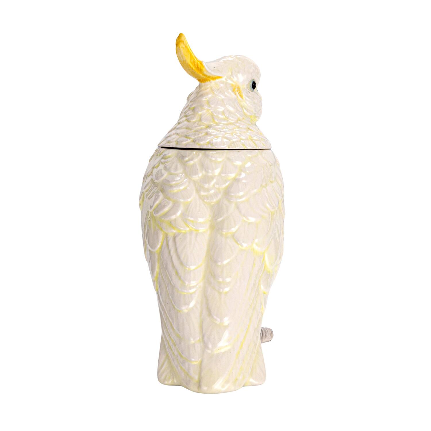 Hello Honey&#xAE; 9.25&#x22; White Ceramic Cockatoo Jar