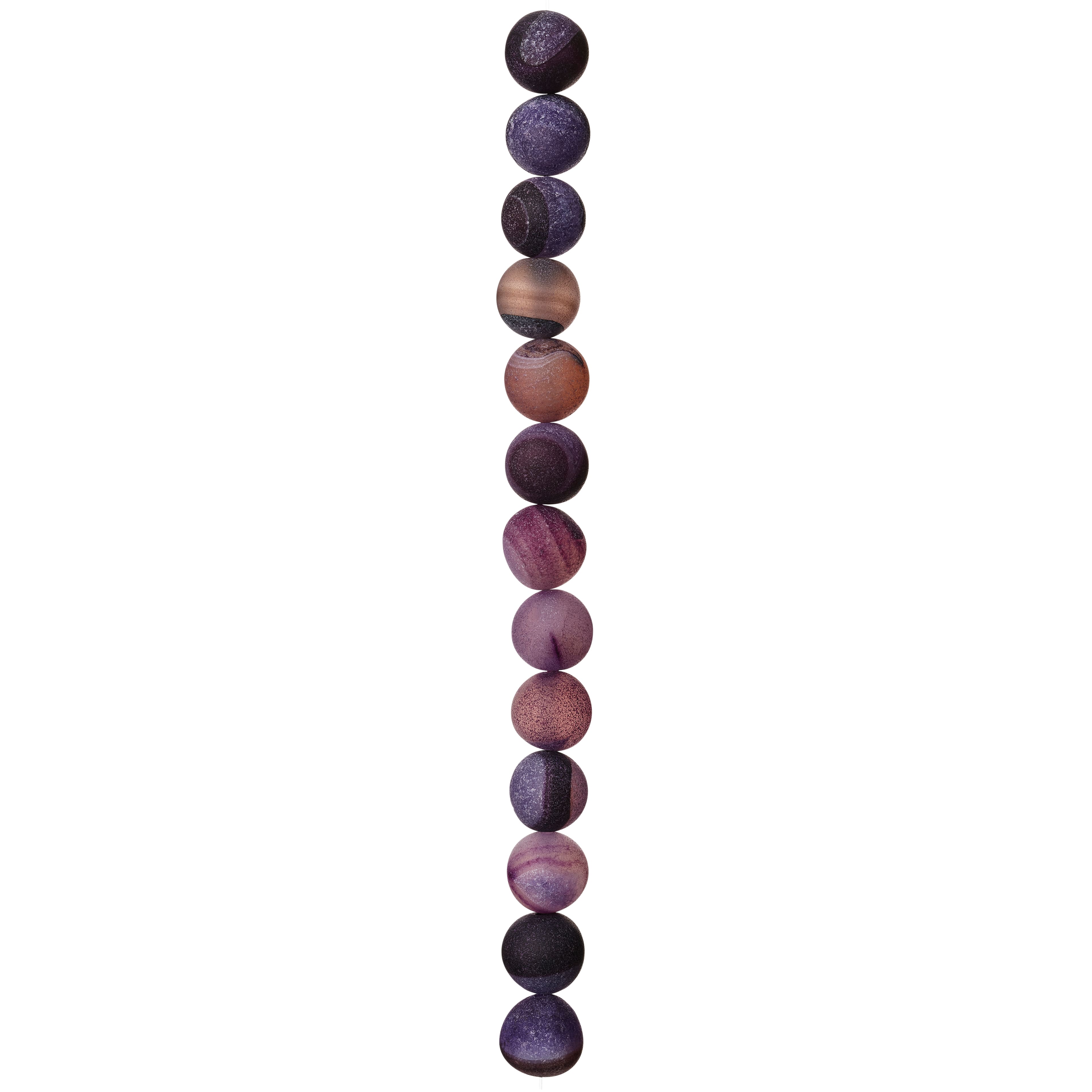 Purple & Natural Marbleized Agate Stone Round Beads, 12mm by Bead Landing™