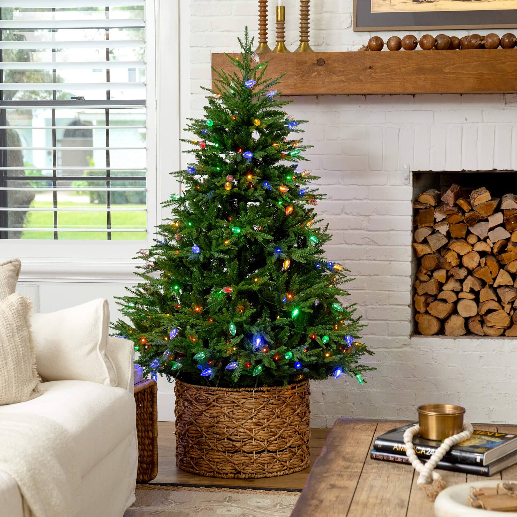 6ft. Pre-Lit Luxembourg Pine Artificial Christmas Tree, Multicolor Lights