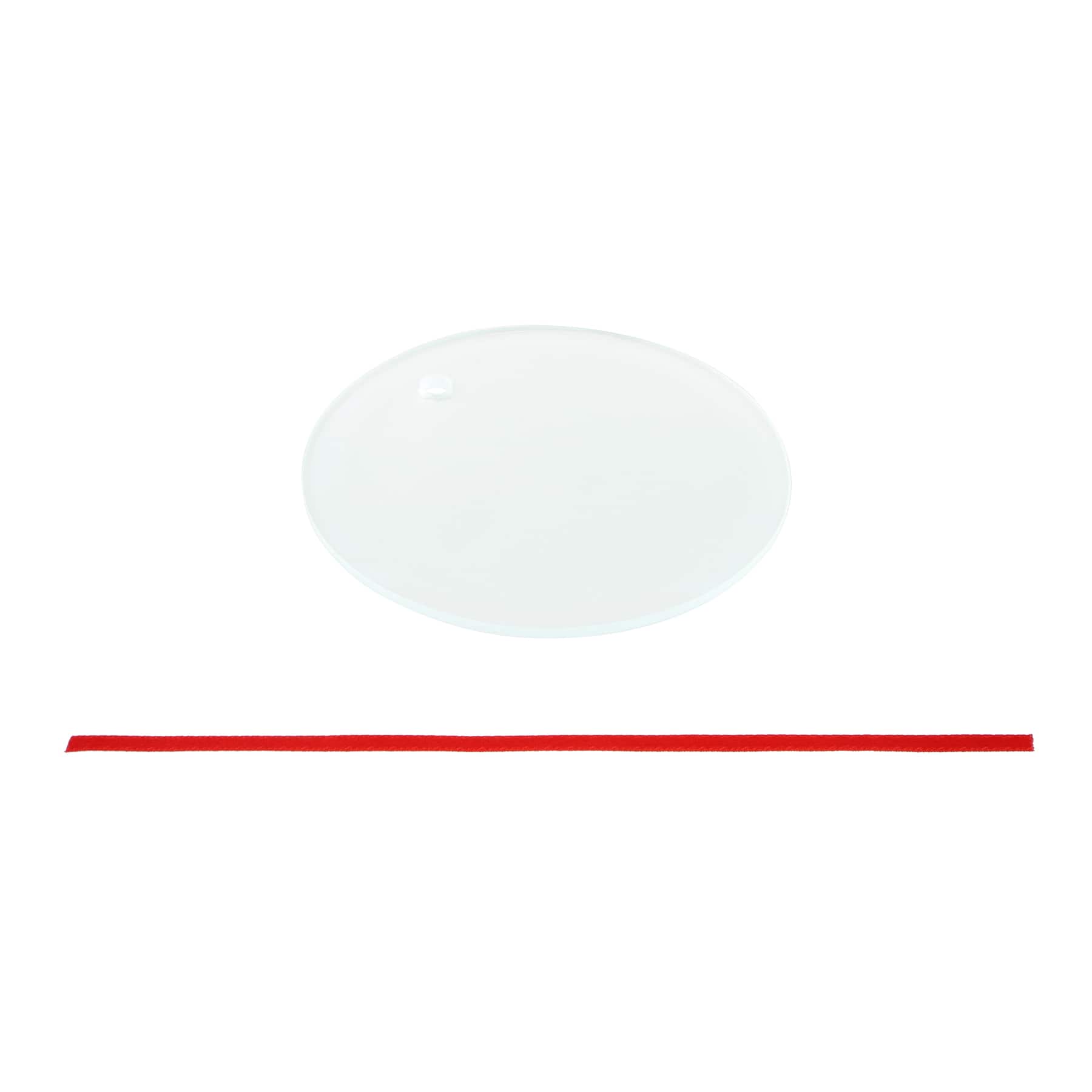 3&#x22; Round Clear Frosted Glass Sublimation Ornaments, 3ct. by Make Market&#xAE;