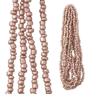 Rose Gold Glass Seed Beads, 6/0  by Bead Landing™ image