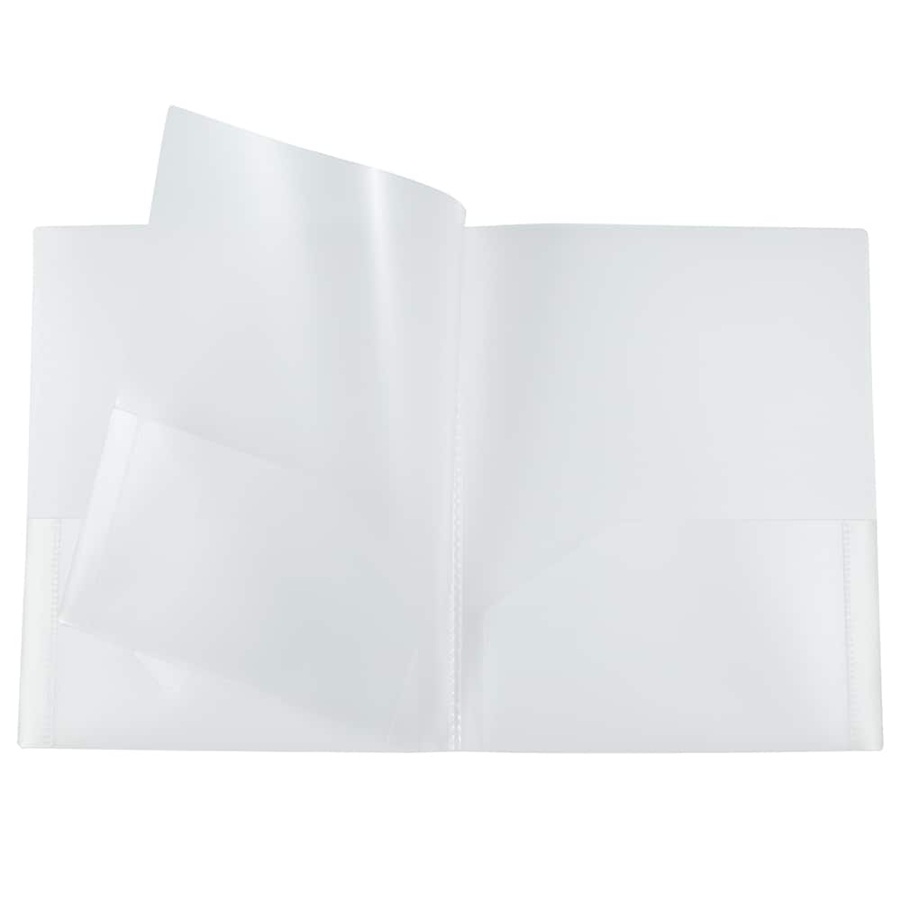 JAM Paper Heavy Duty Plastic 4-Pocket Folder, 2ct.