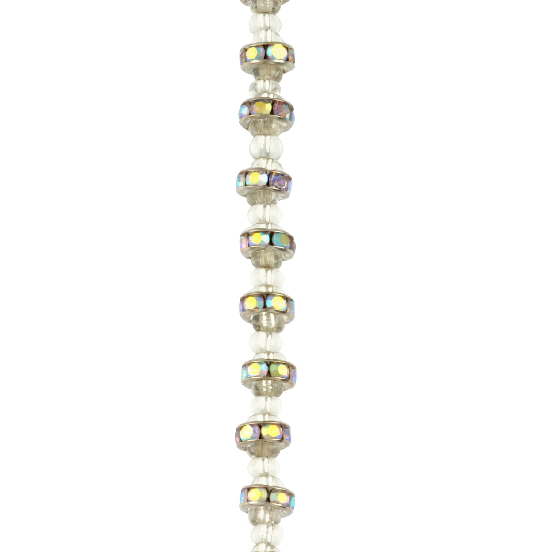 Glass Rhinestone &#x26; Metal Rondelle Beads, 6.7mm by Bead Landing&#xAD;&#x2122;
