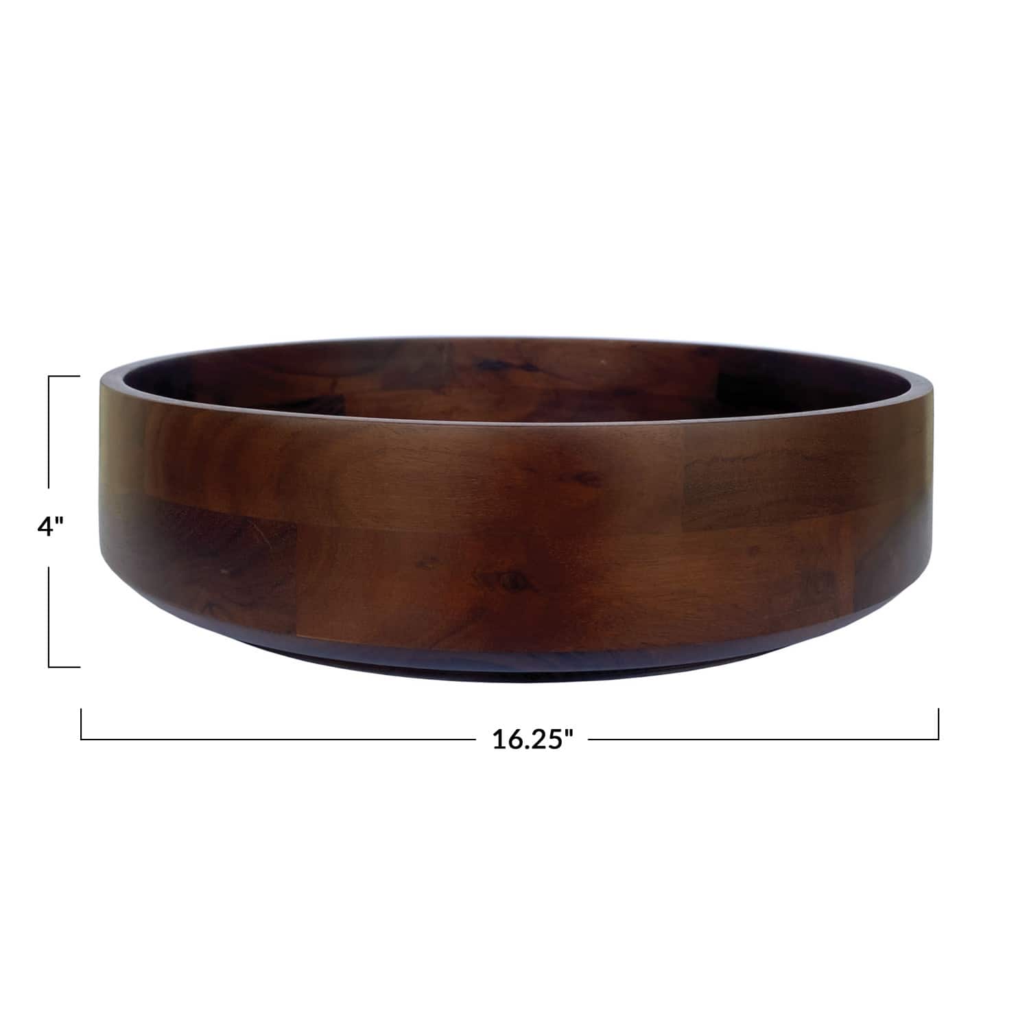 Hello Honey® 16.25" Walnut Brown Round Acacia Wood Serving Bowl with Lid