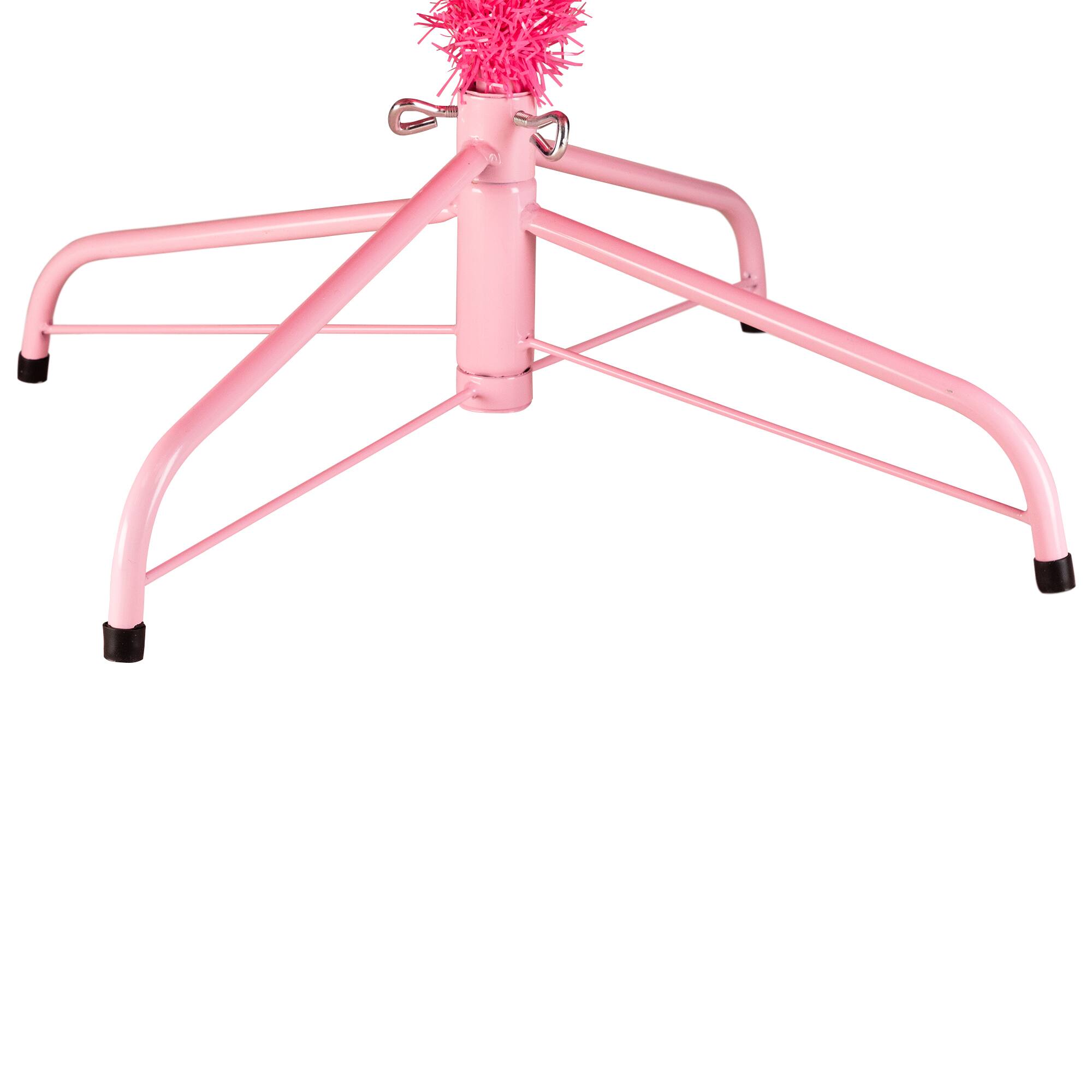 Artificial Tinsel Christmas Tree - 7&#x27; - Pink - Unlit