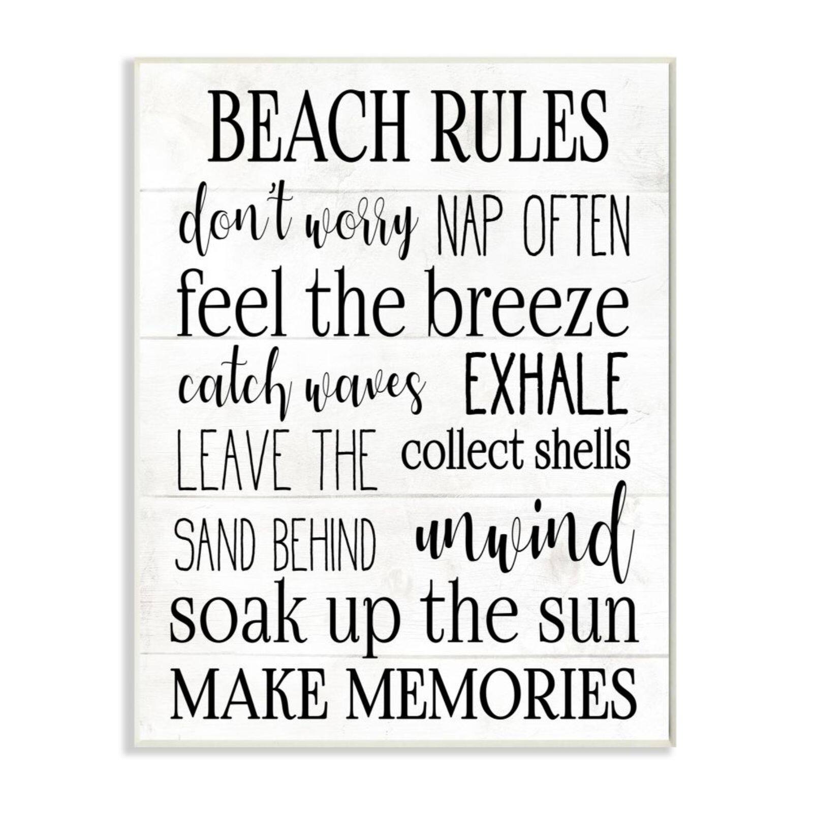 Stupell Industries Beach House Rules Wooden Wall Plaque