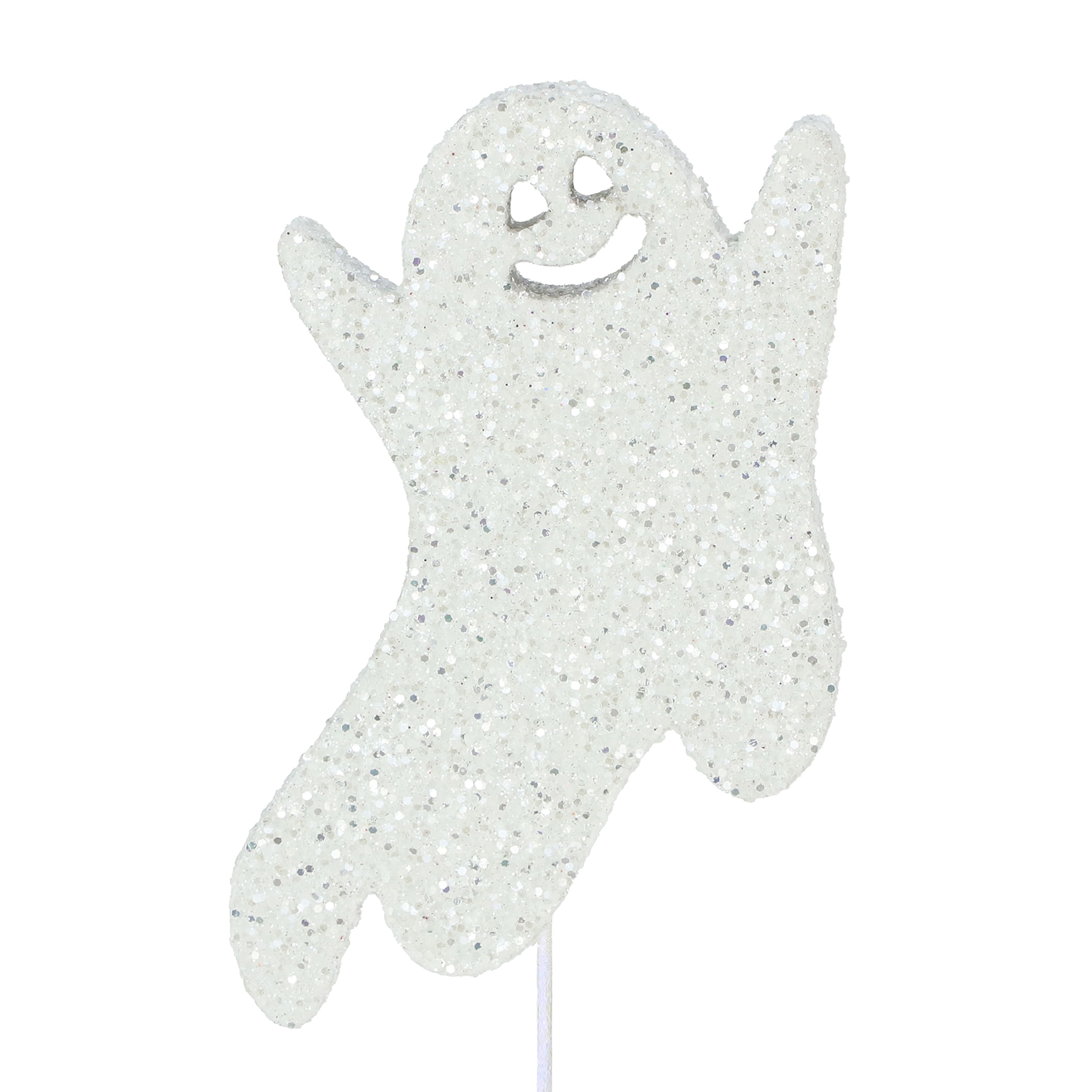 10.25" White Glitter Ghost Pick by Ashland®