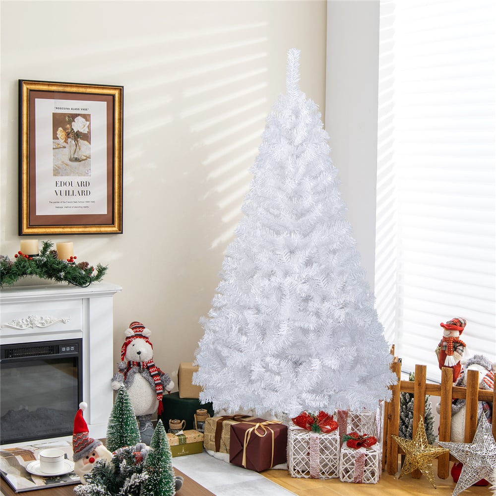 Costway 6ft. Unlit White Pine Artificial Christmas Tree