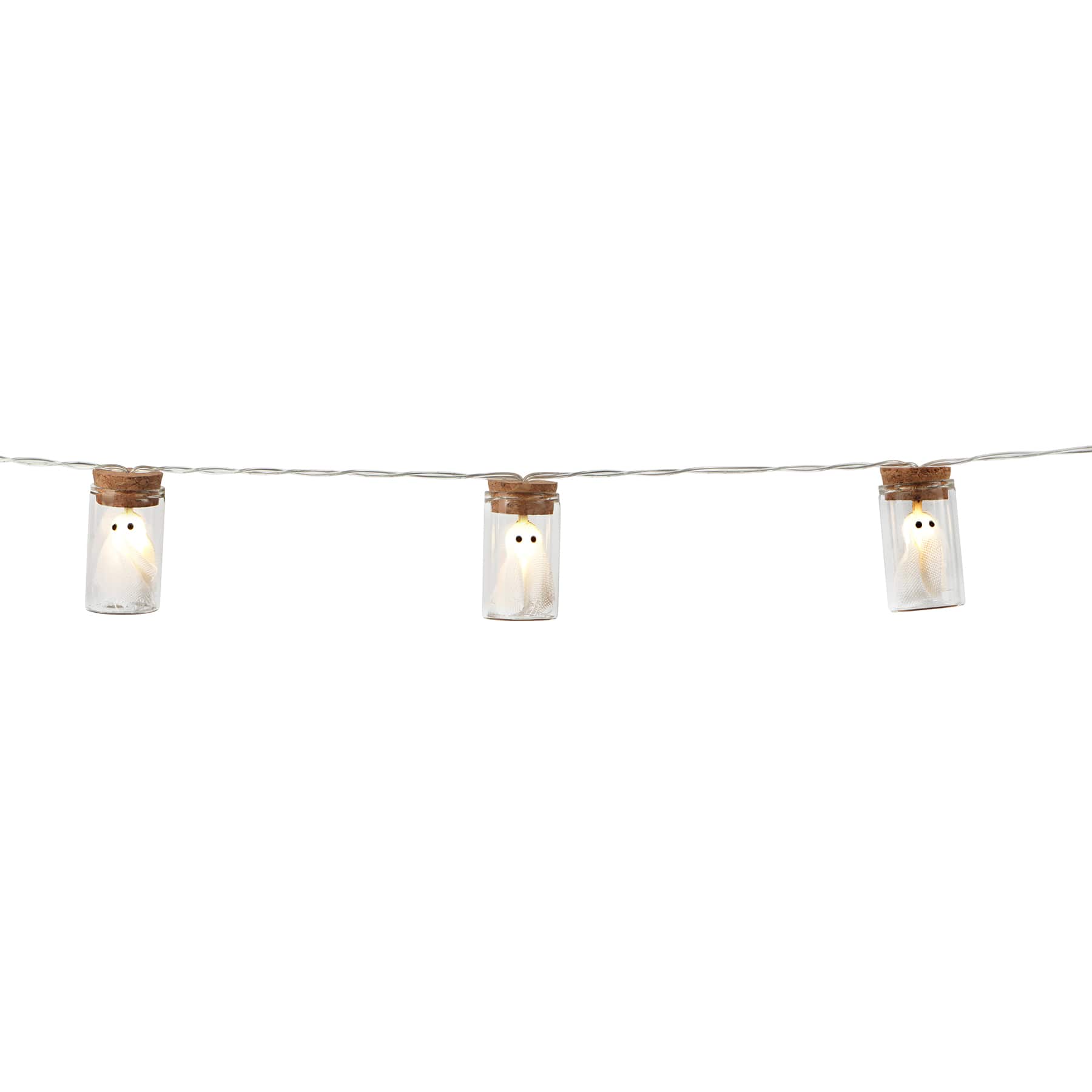 10ct. Warm White LED Glass Ghost Jar String Lights by Ashland&#xAE;