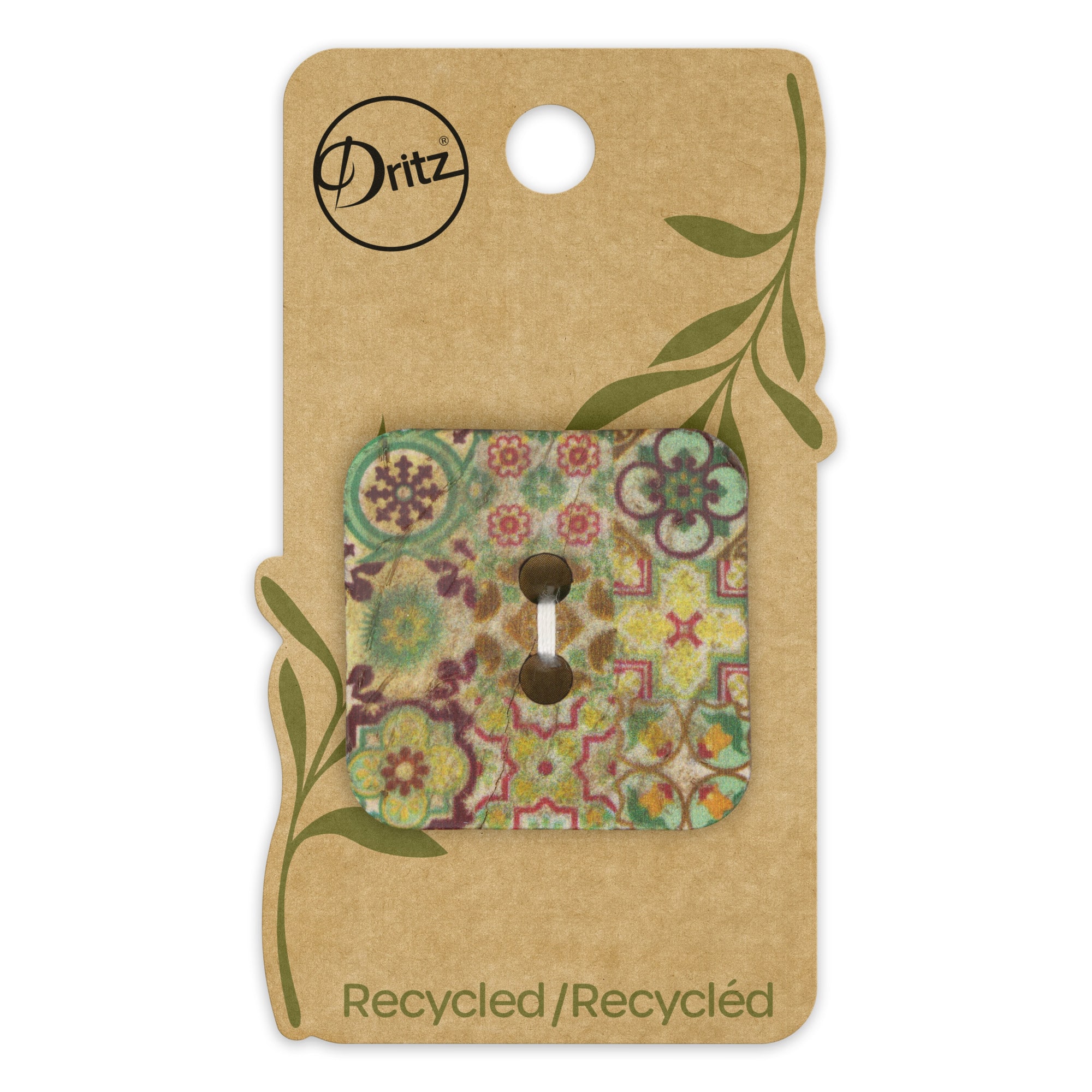 Dritz® 35mm Medium Green Sustainable Coconut Square Button, 3ct.