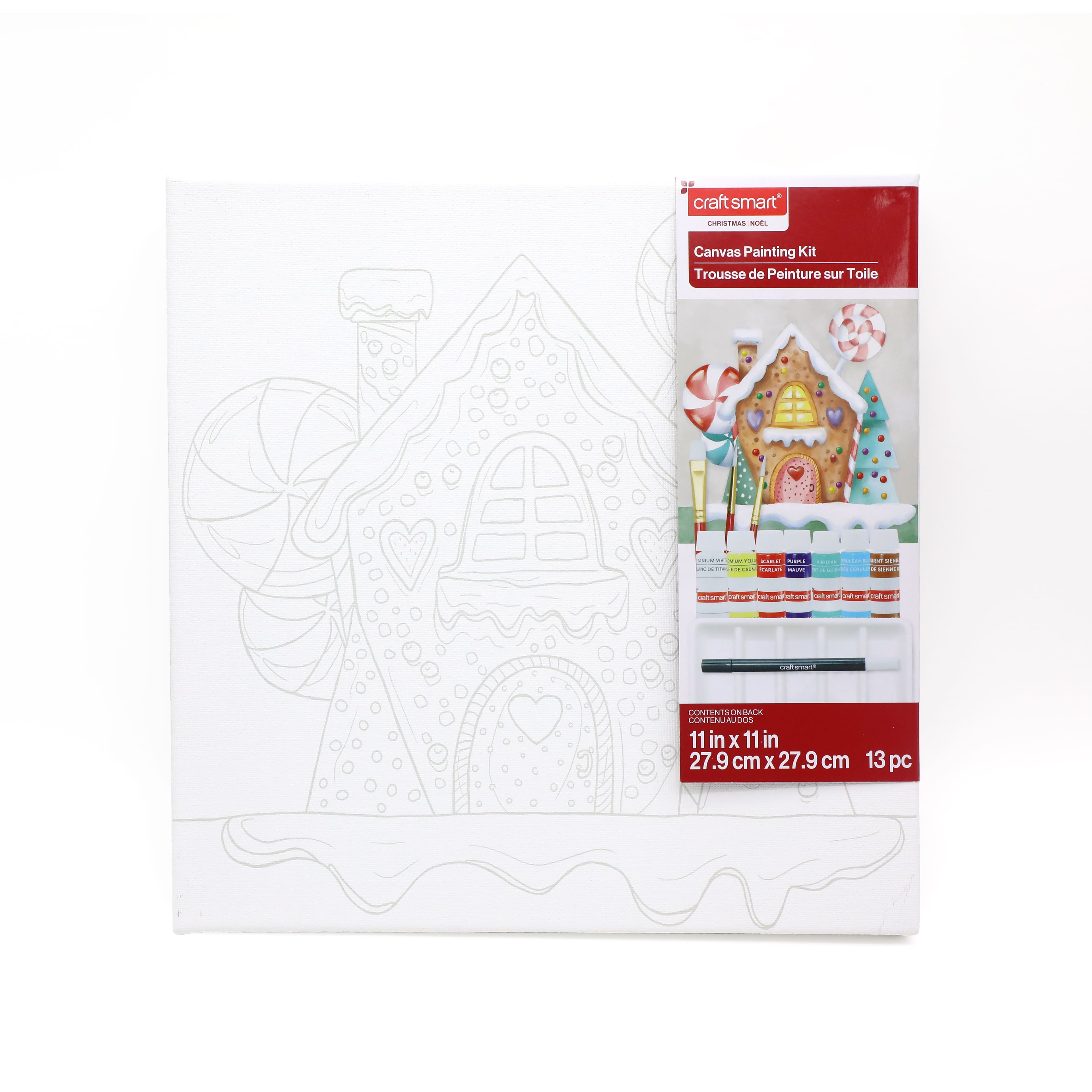 11&#x22; x 11&#x22; Gingerbread House Canvas Painting Kit by Artist&#x27;s Loft&#x2122;