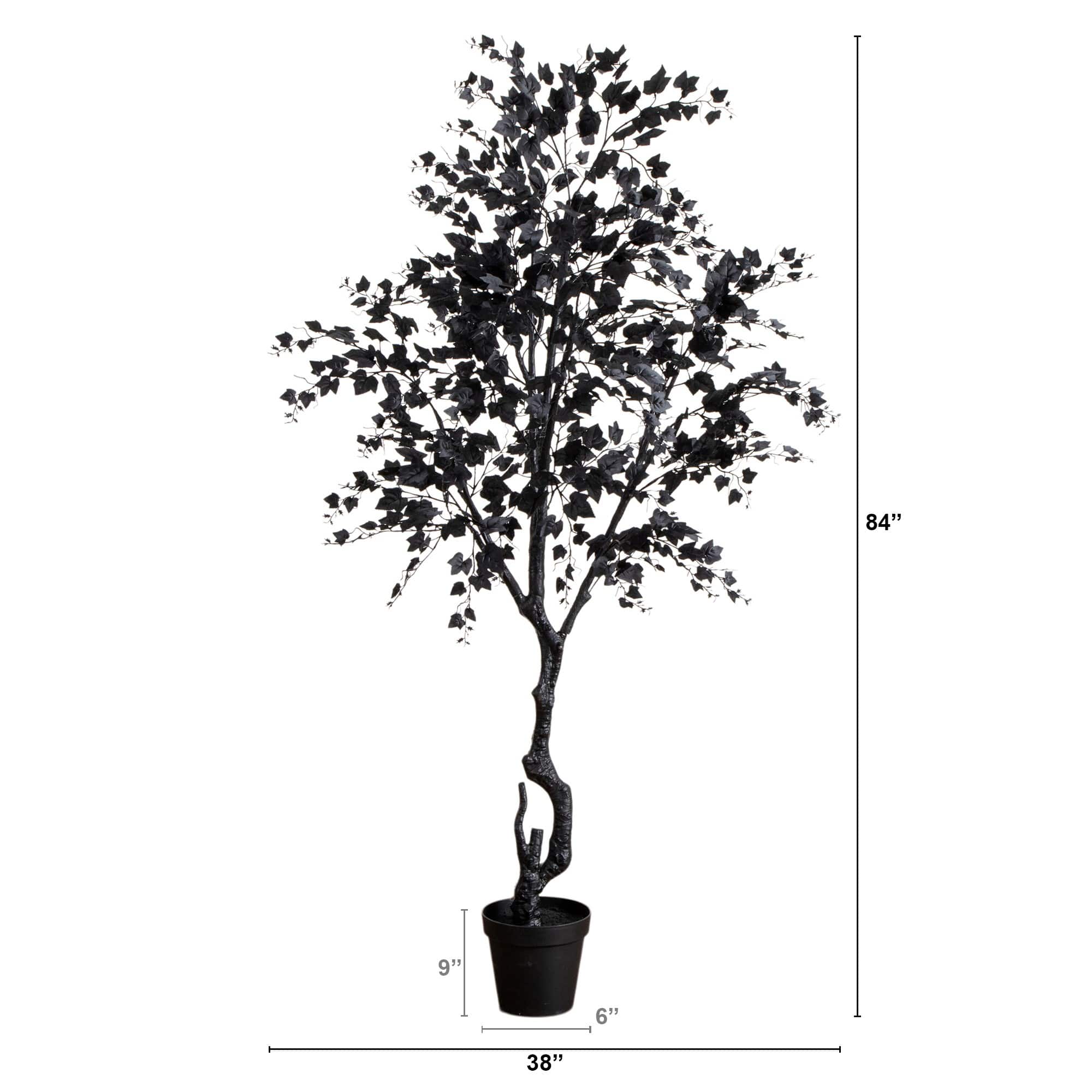 7ft. Artificial Halloween Black Maple Tree