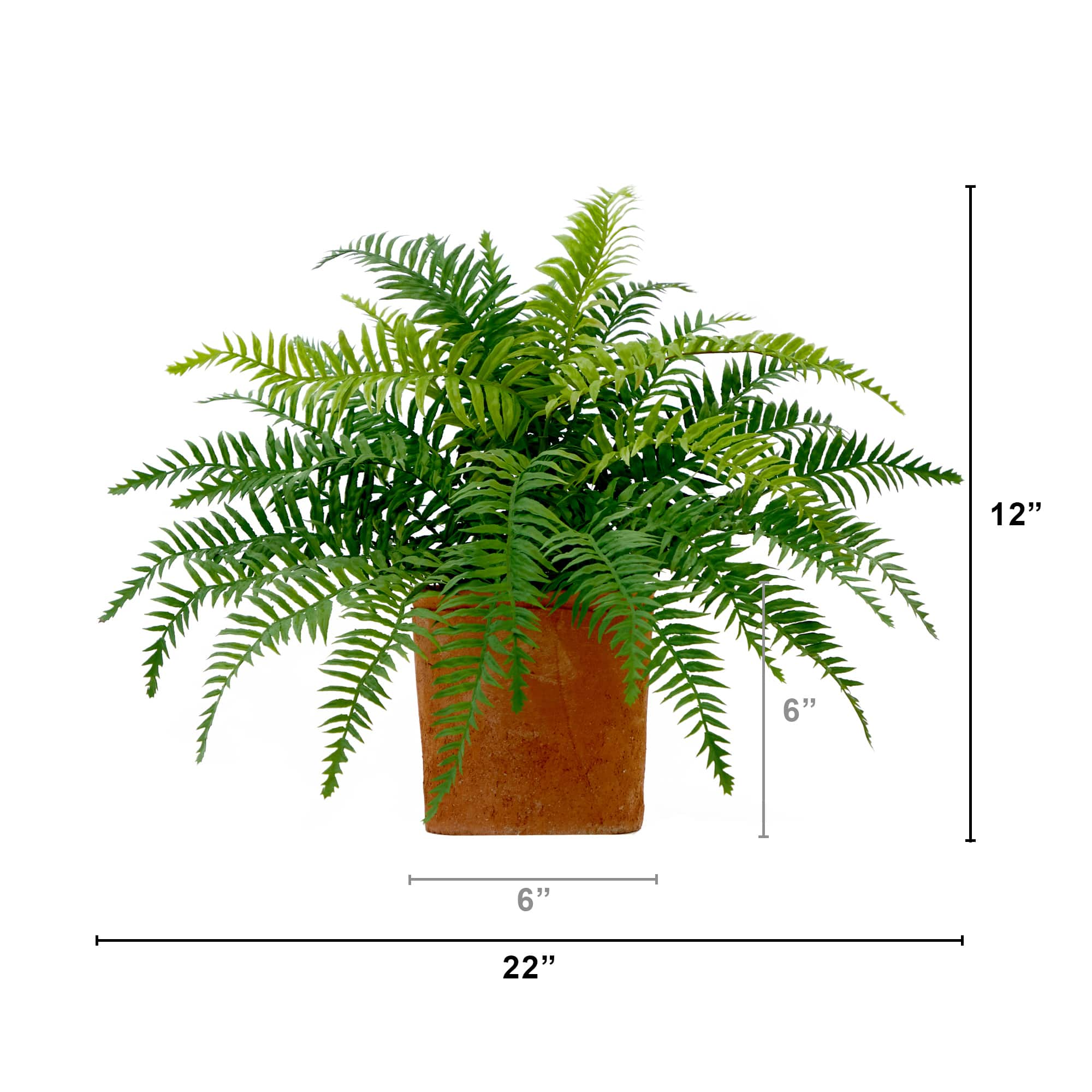 22&#x22; Artificial Fern Plant in Decorative Planter