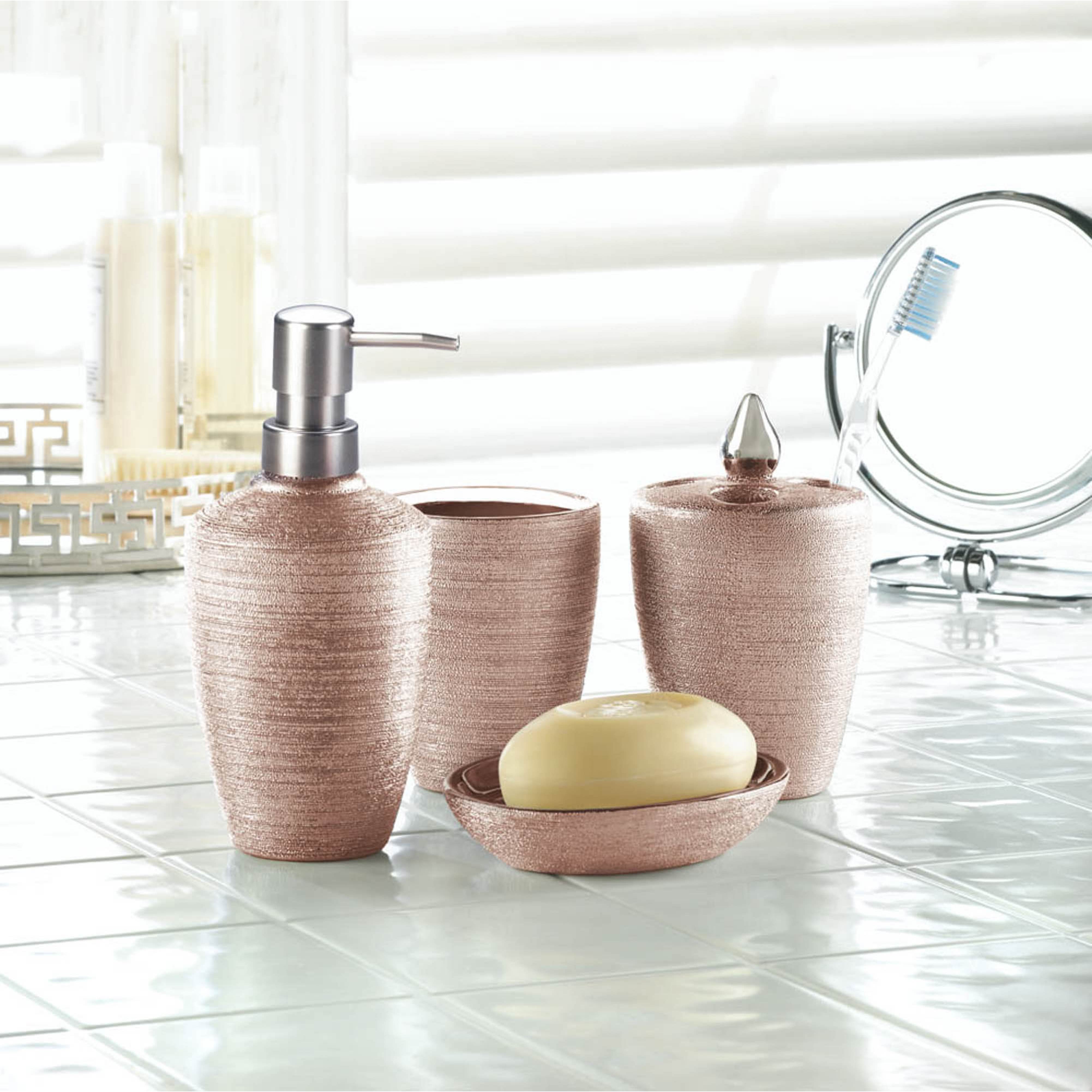 Rose Golden Shimmer Bath Accessory Set