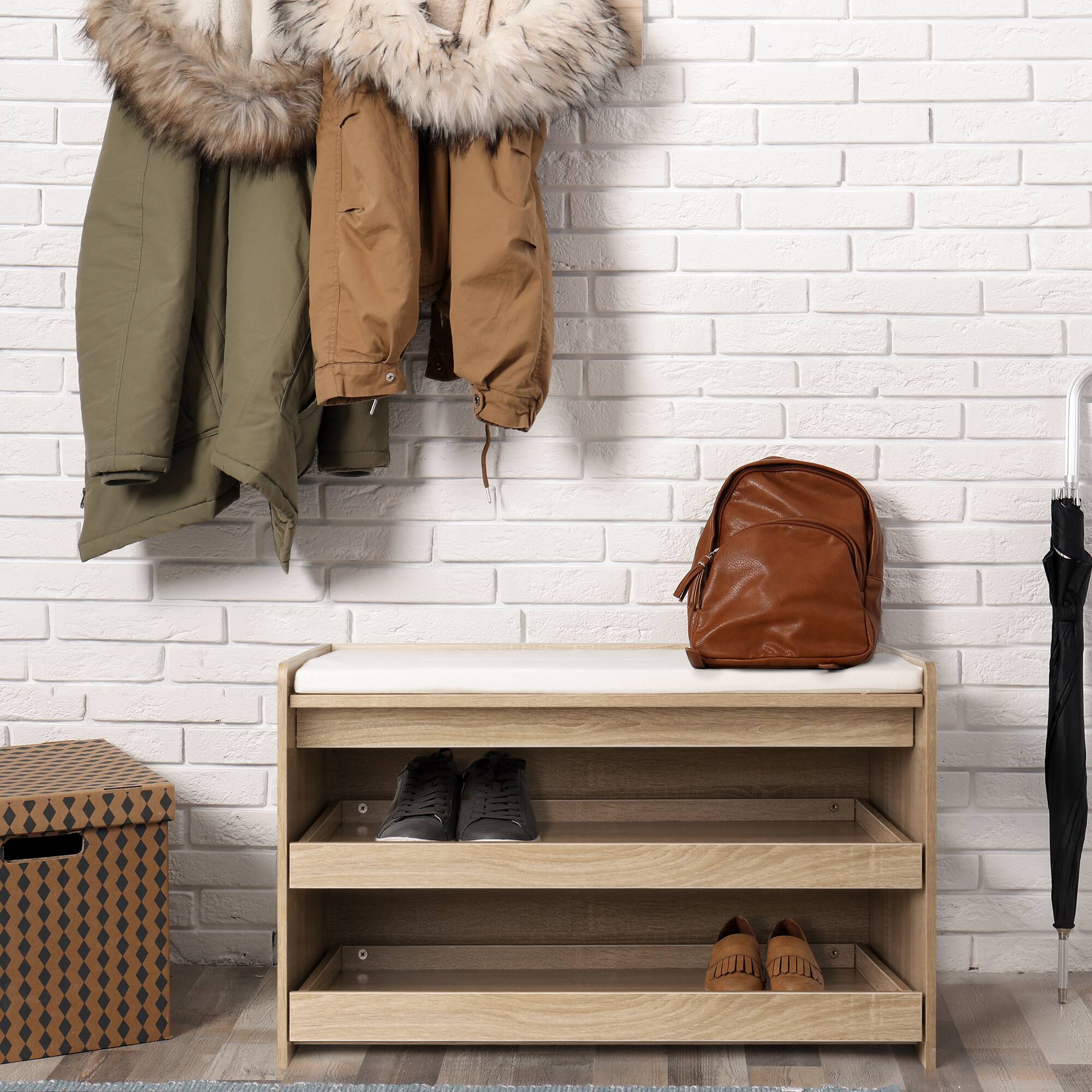 32" Shoe Rack Bench Storage Unit