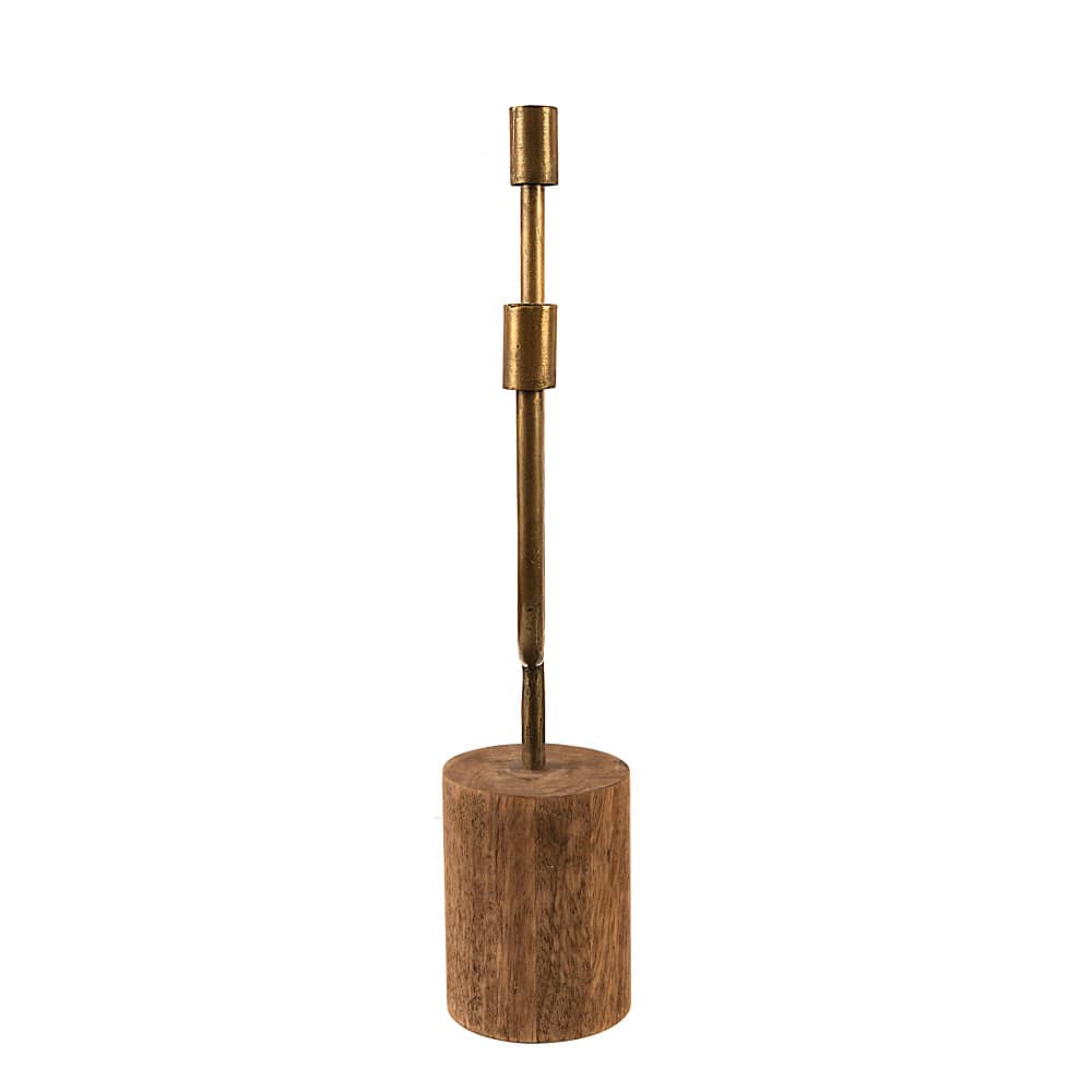 Hello Honey® Asymmetrical Wood & Metal Candle Holder